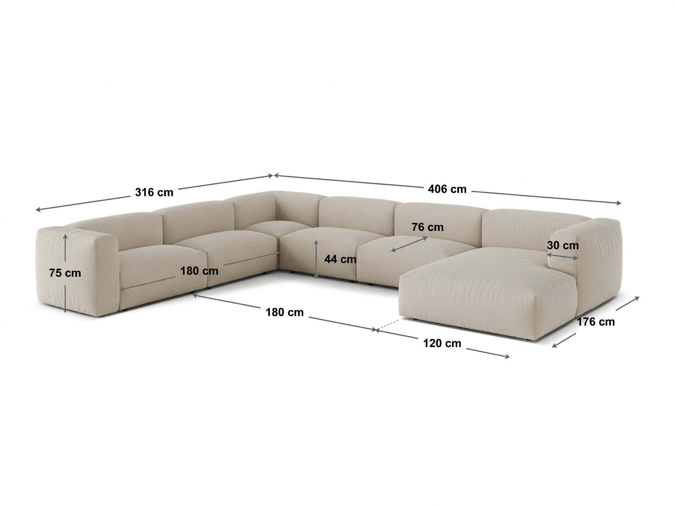 Modulares Ecksofa Sorcoro 132 (Vogue 01)