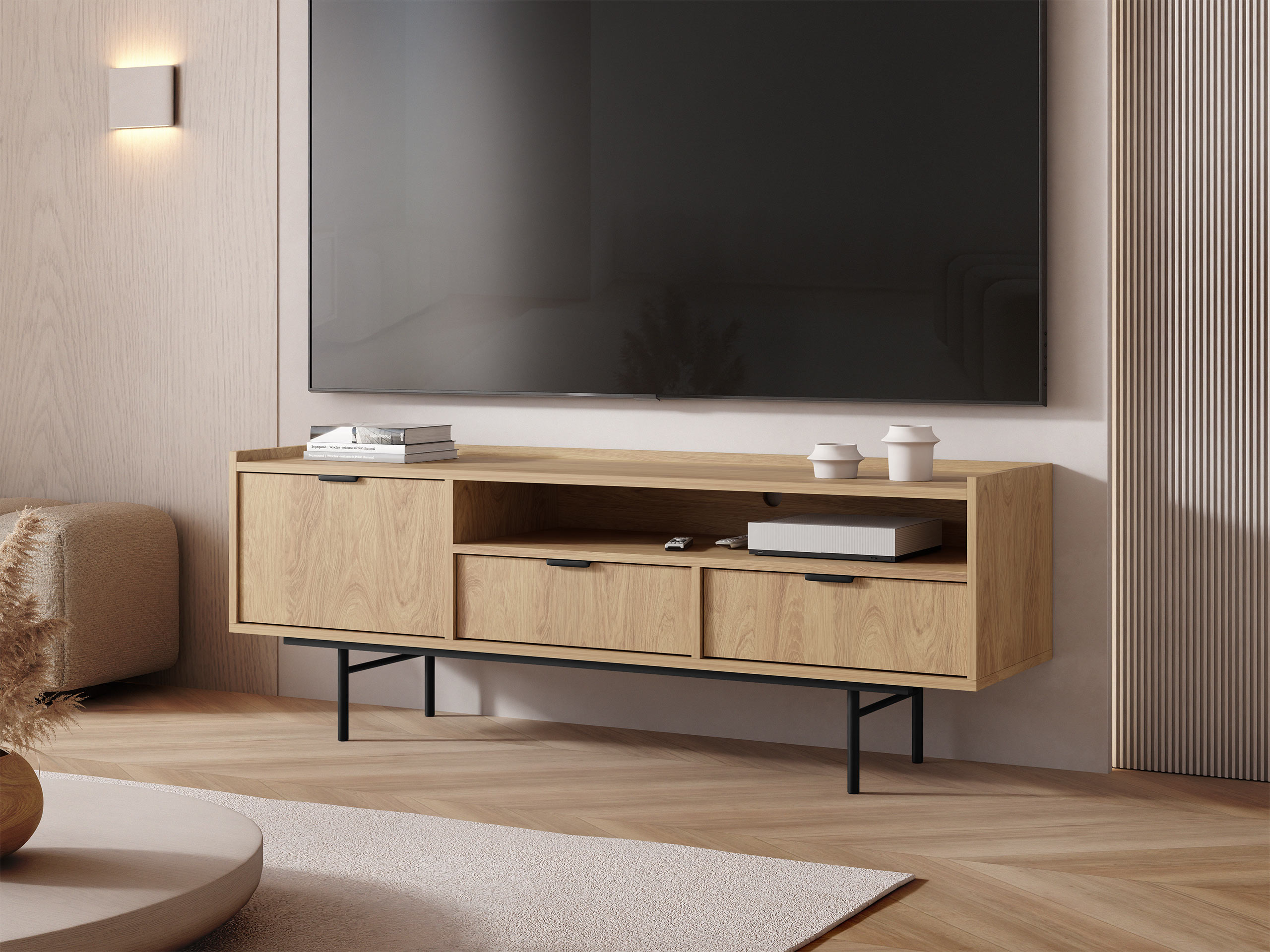 TV-Möbel Floelbe 104 (Eichenholzoptik)