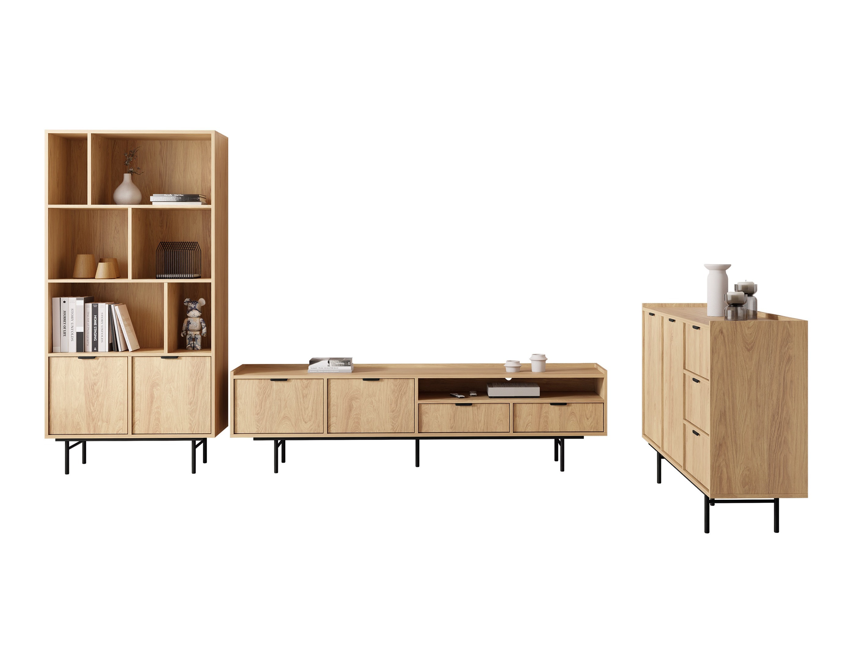 Wohnzimmer-Sets Floelbe 108 (Eichenholzoptik)