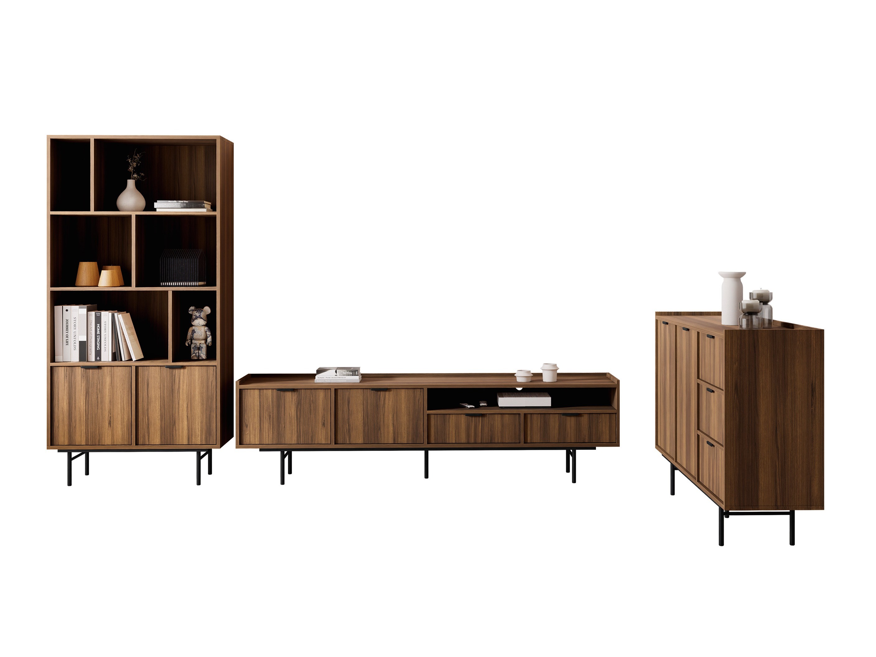 Wohnzimmer-Sets Floelbe 108 (Walnussholzoptik)