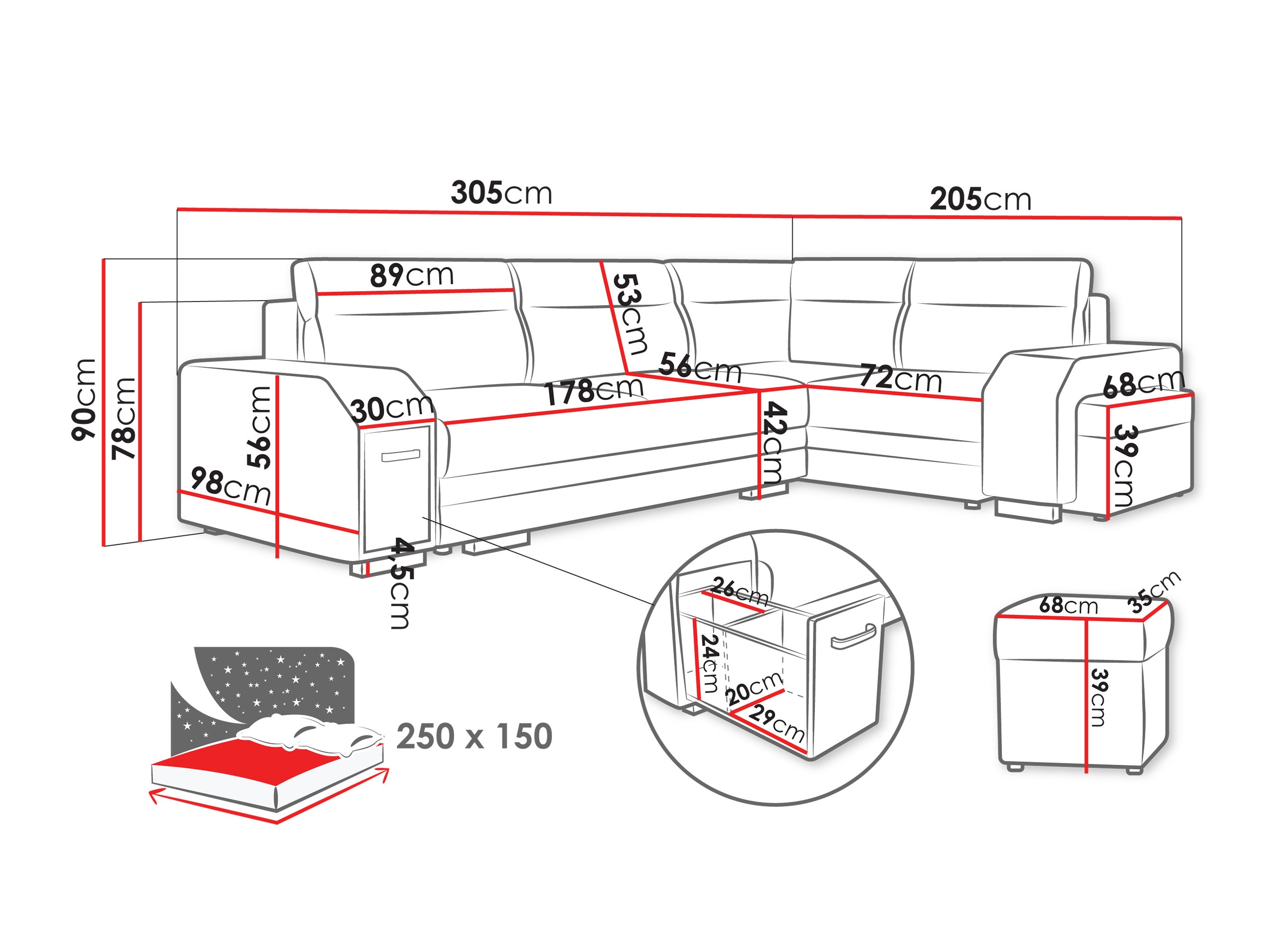 Ecksofa Kingsport 116 (Nazar 225.06)