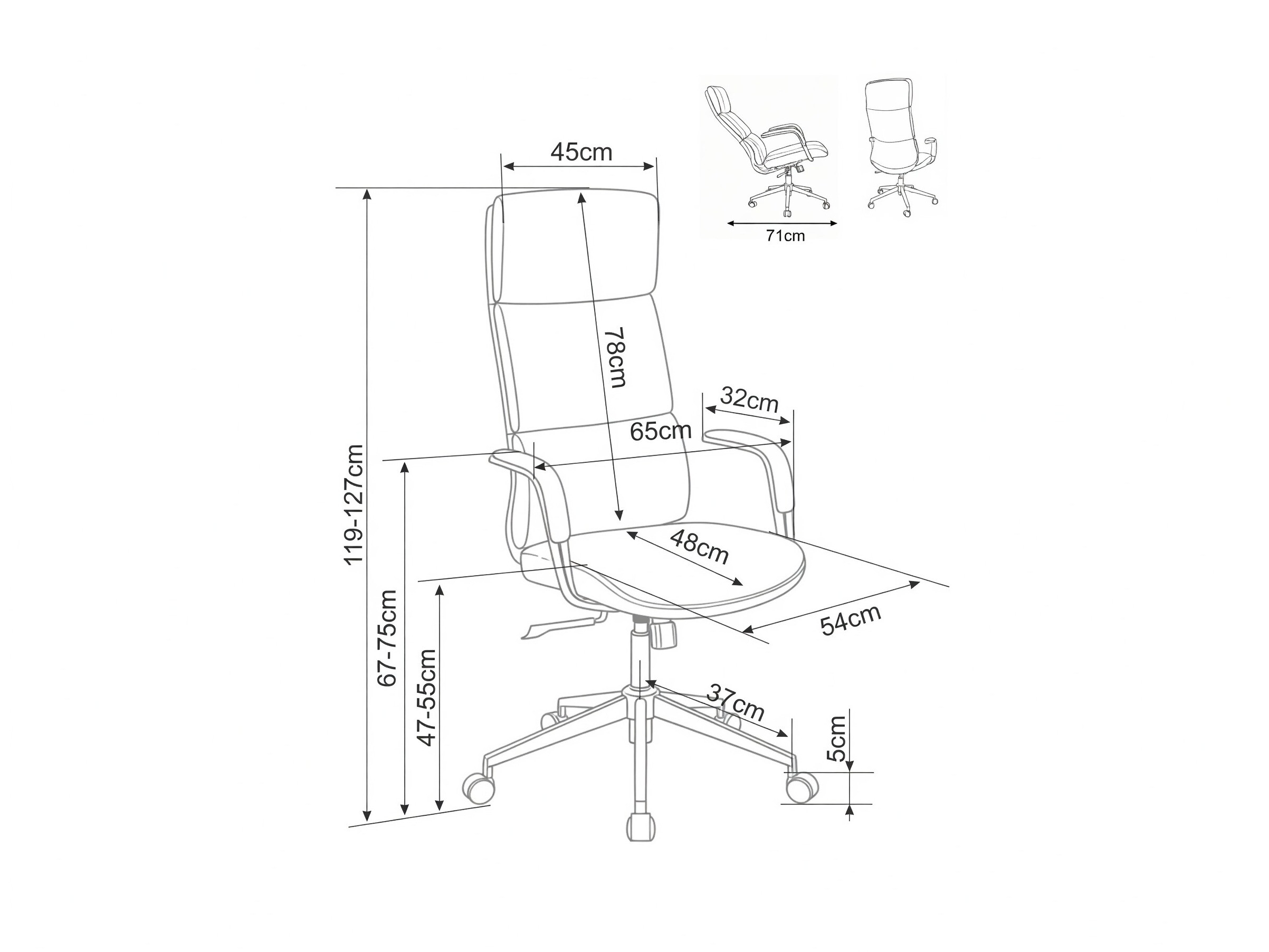 Bürostuhl Detroit 950 (Cremefarben)