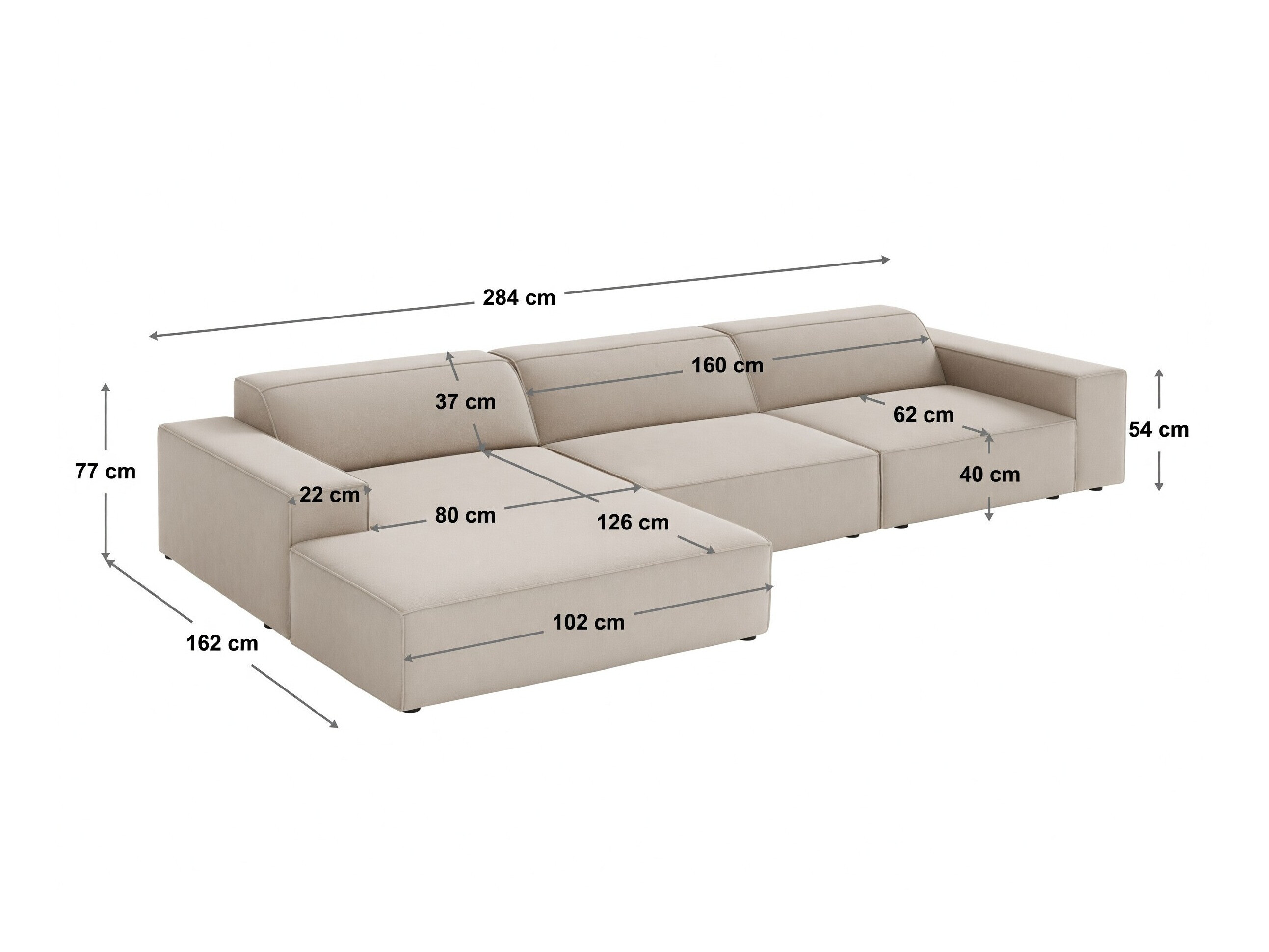 Modulares Ecksofa Lomcalu 102 (Bluvel 77)