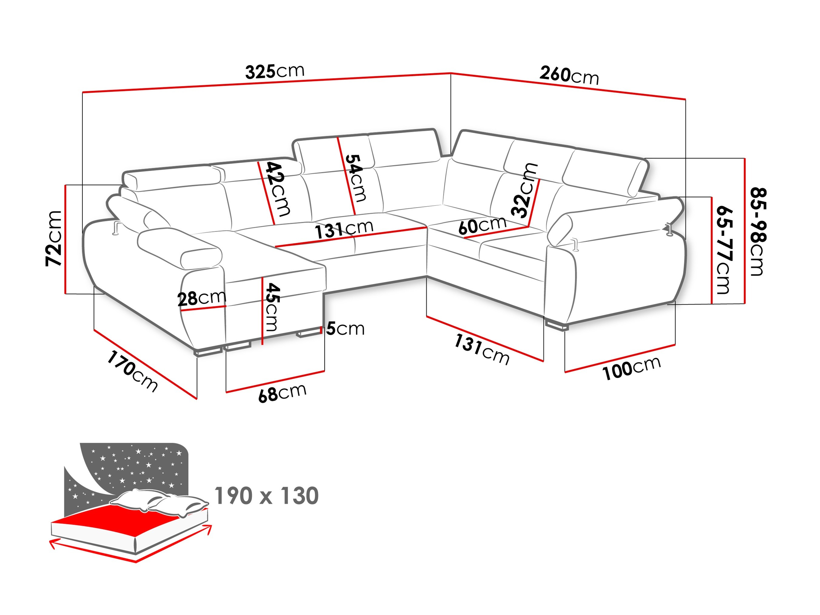 Ecksofa Columbus 134 (Kronos 22)