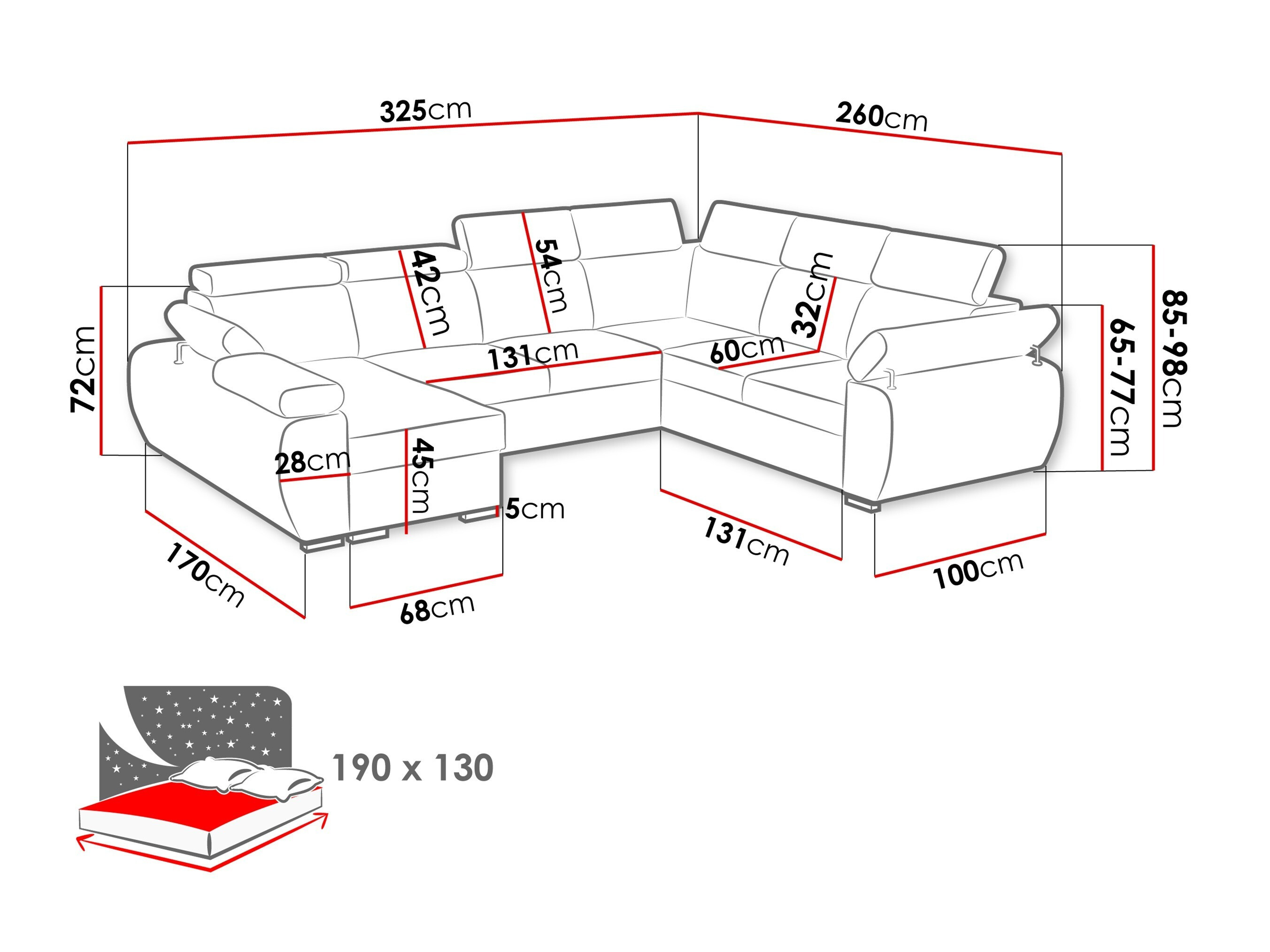 Ecksofa Columbus 134 (Kronos 22)