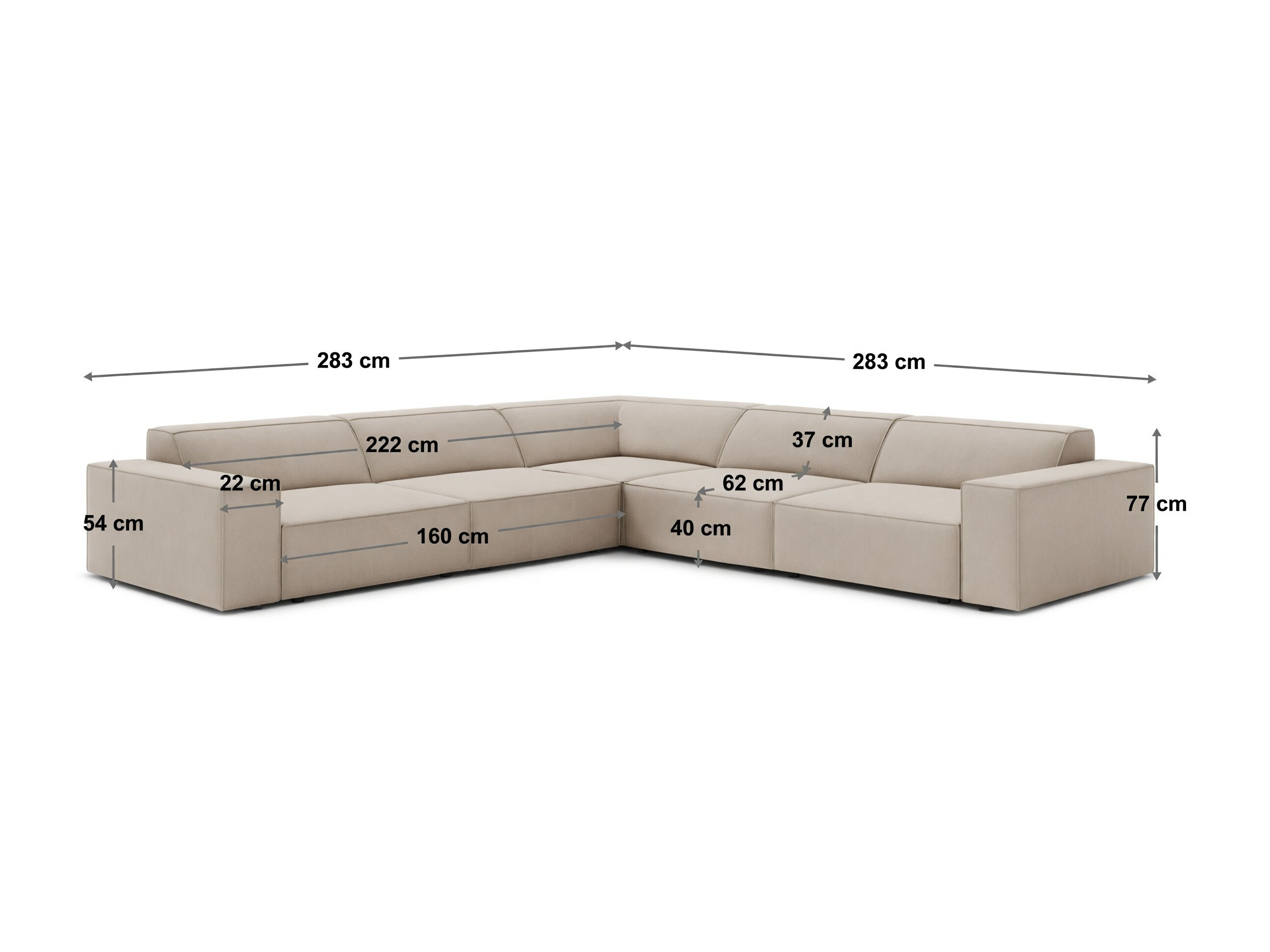 Modulares Ecksofa Lomcalu 125 (Bluvel 22)