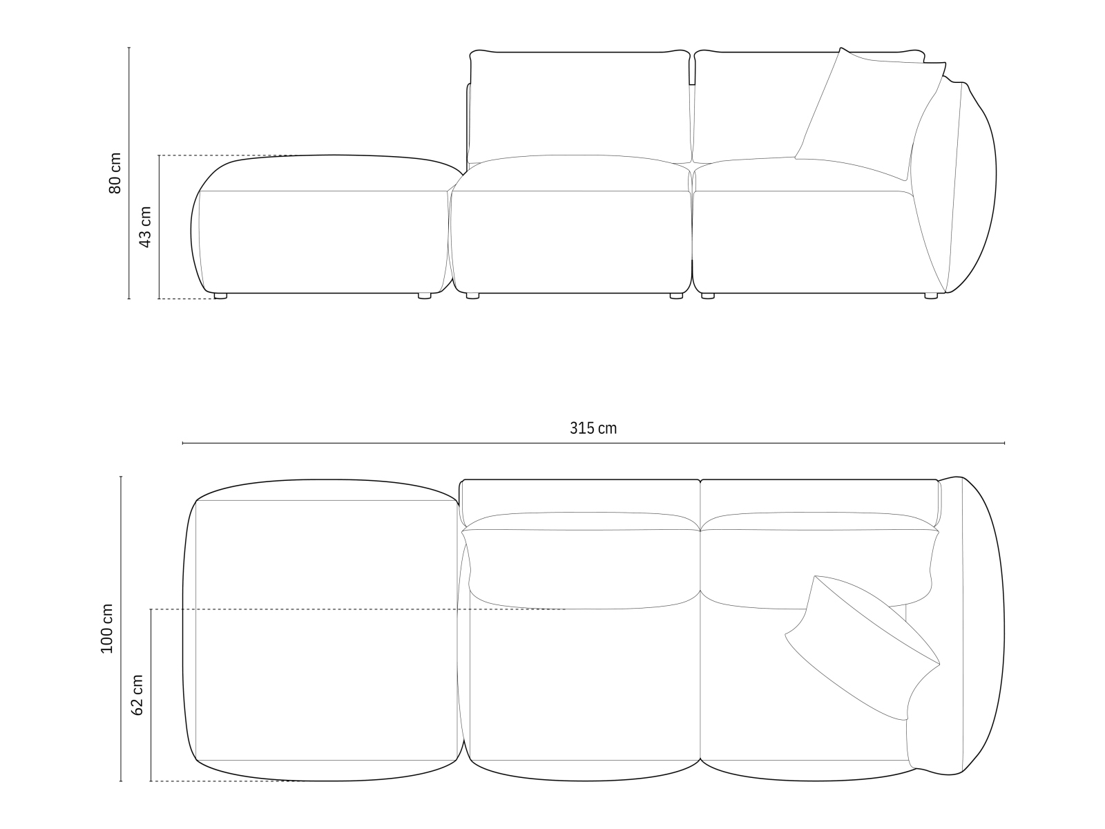 Modulares Sofa Ruvmone 105 (Casino Taupe)