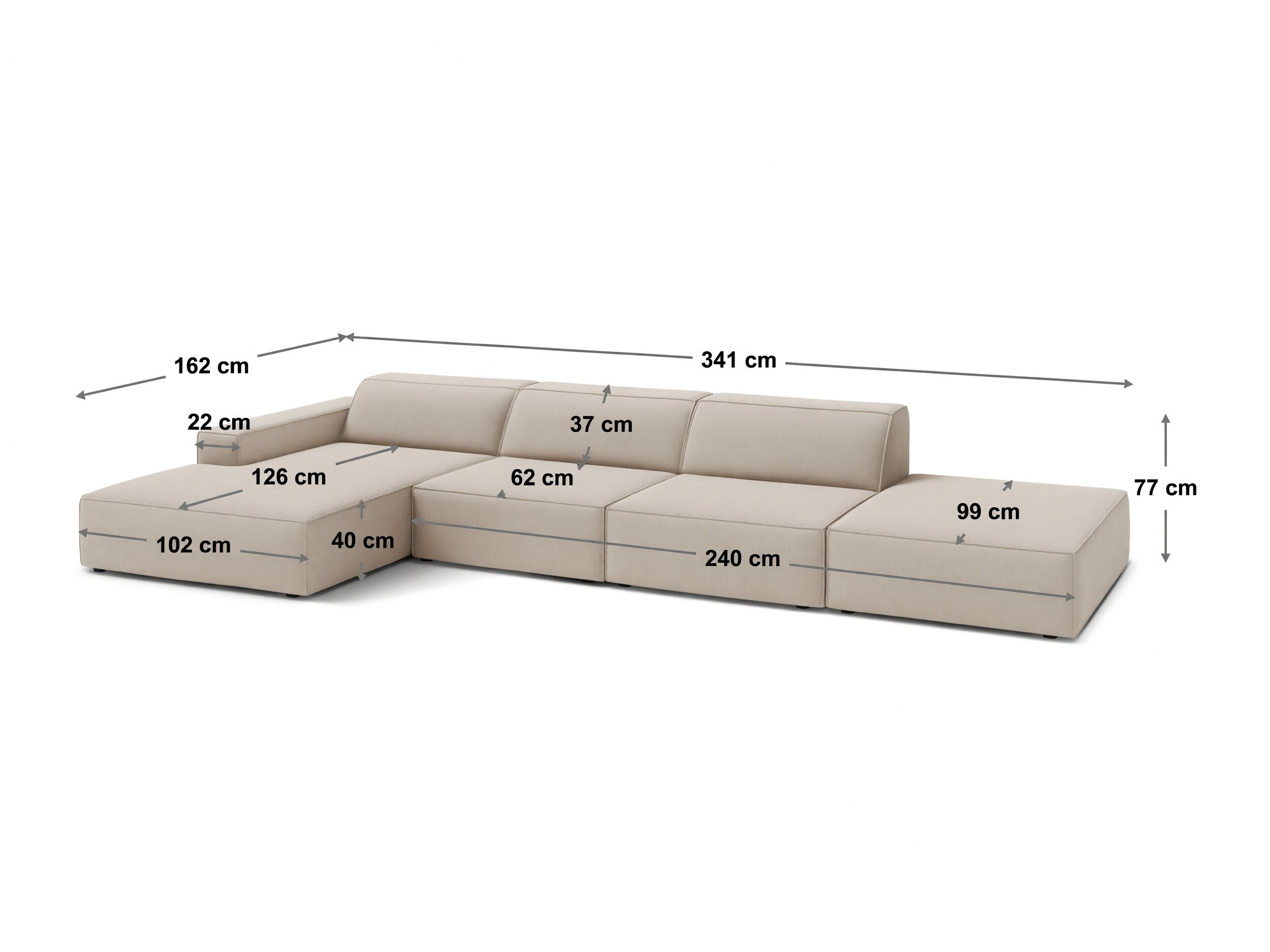 Modulares Ecksofa Lomcalu 109 (Bluvel 22)