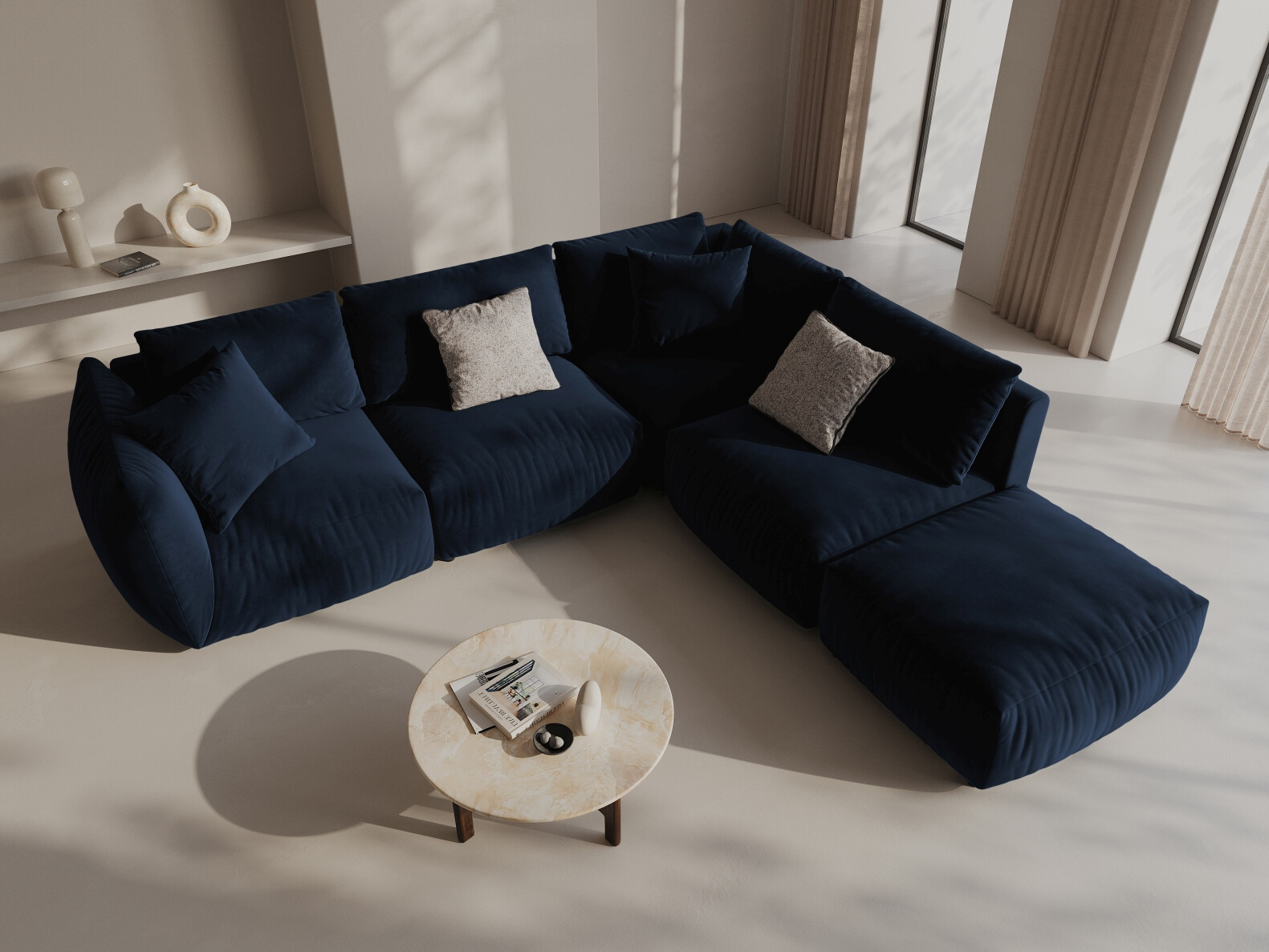 Modulares Ecksofa Ruvmone 108 (Casino Deep Blue)