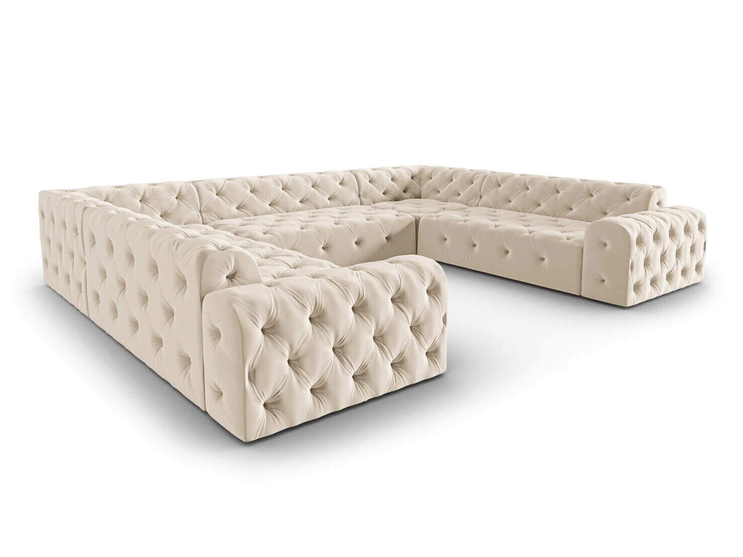 Chesterfield ecksofa Beckley 366 (Opera Cremefarben)