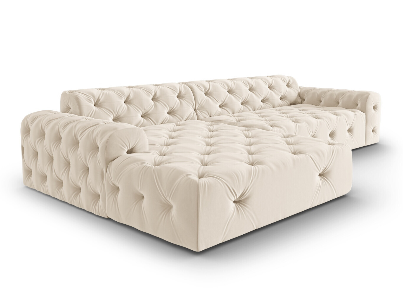 Chesterfield ecksofa Beckley 368 (Opera Cremefarben)