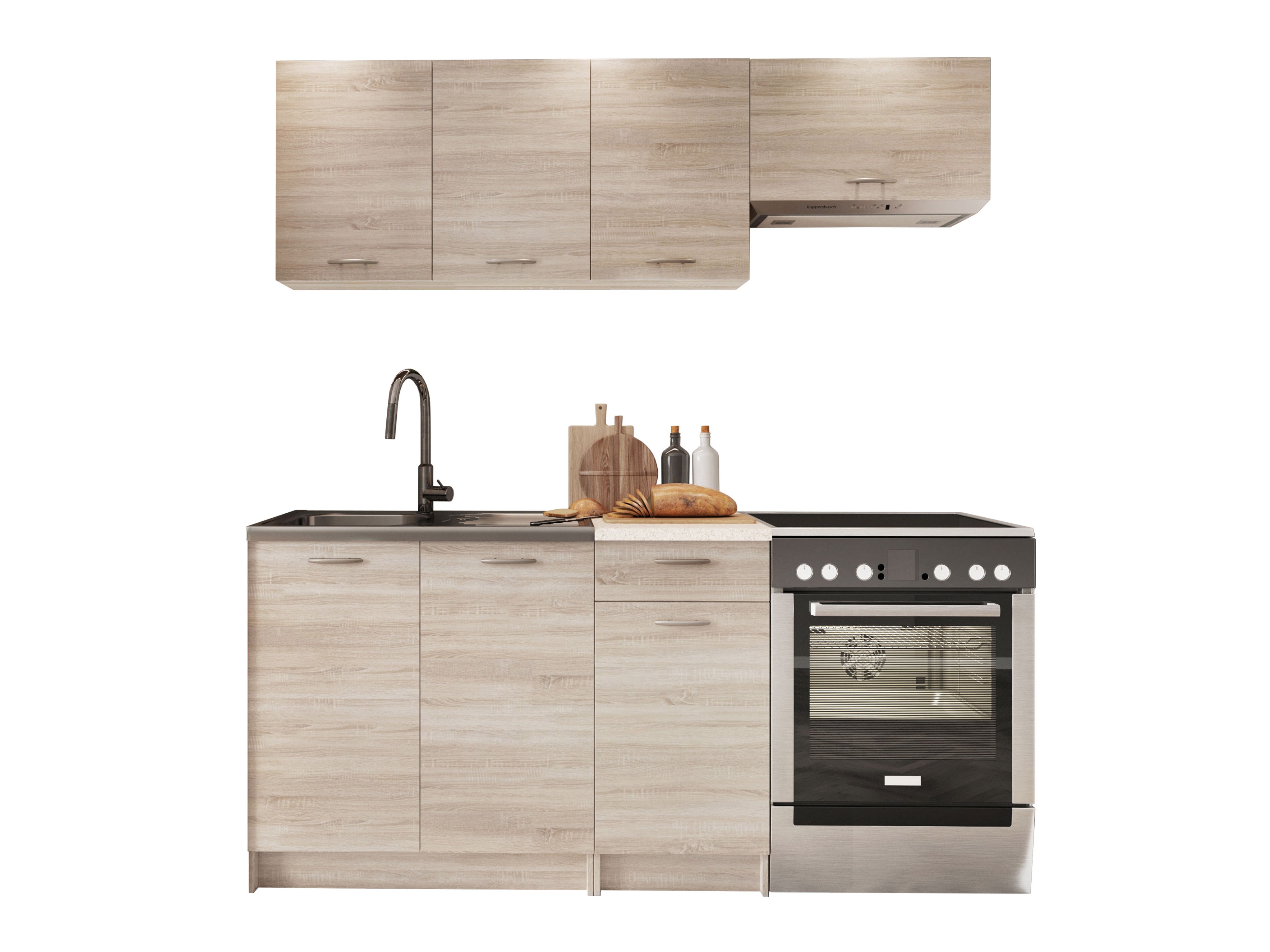 Küchenzeile Ota (Sonoma eichenholz + Beige)
