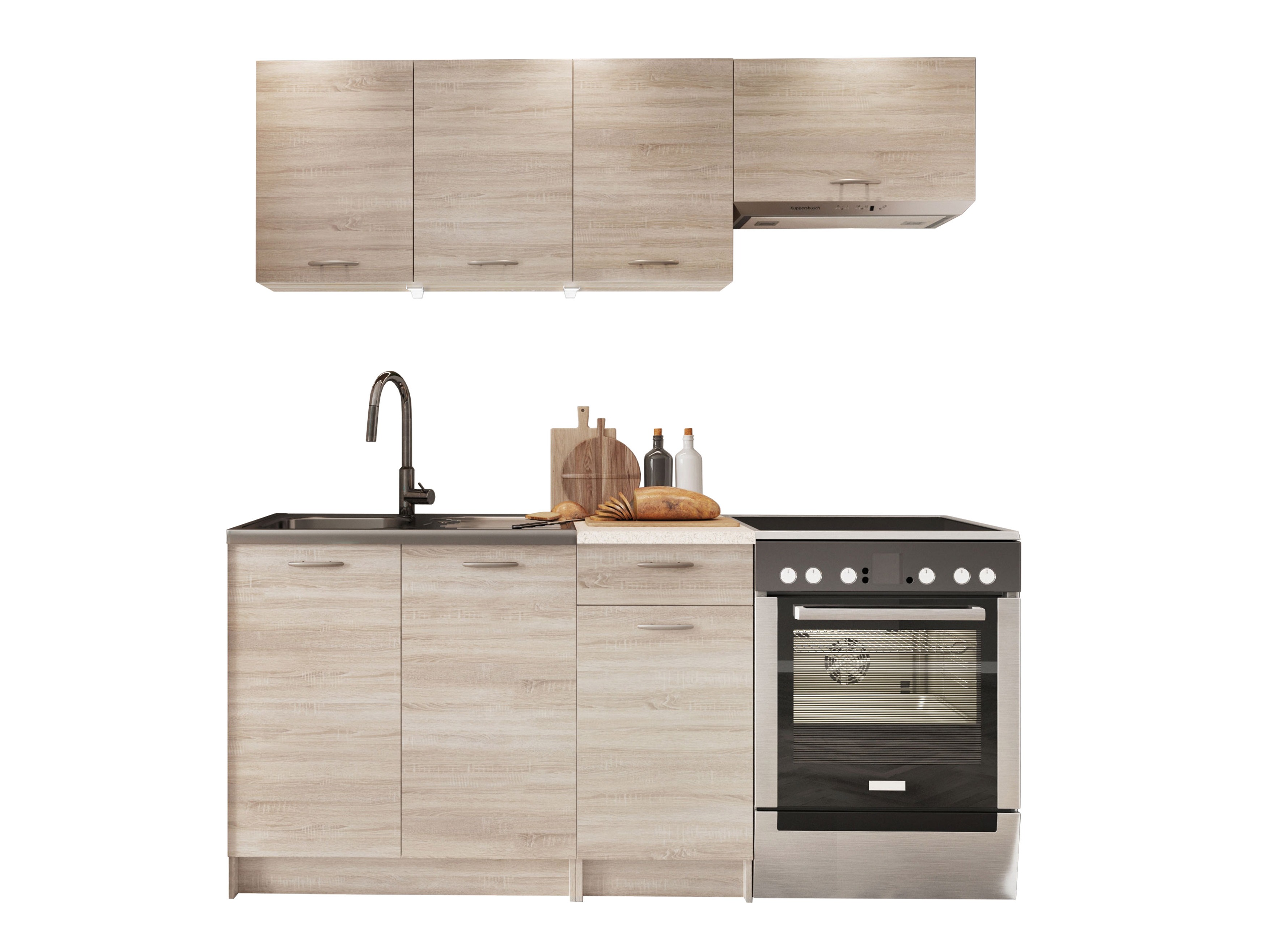 Küchenzeile Ota (Sonoma eichenholz + Beige)