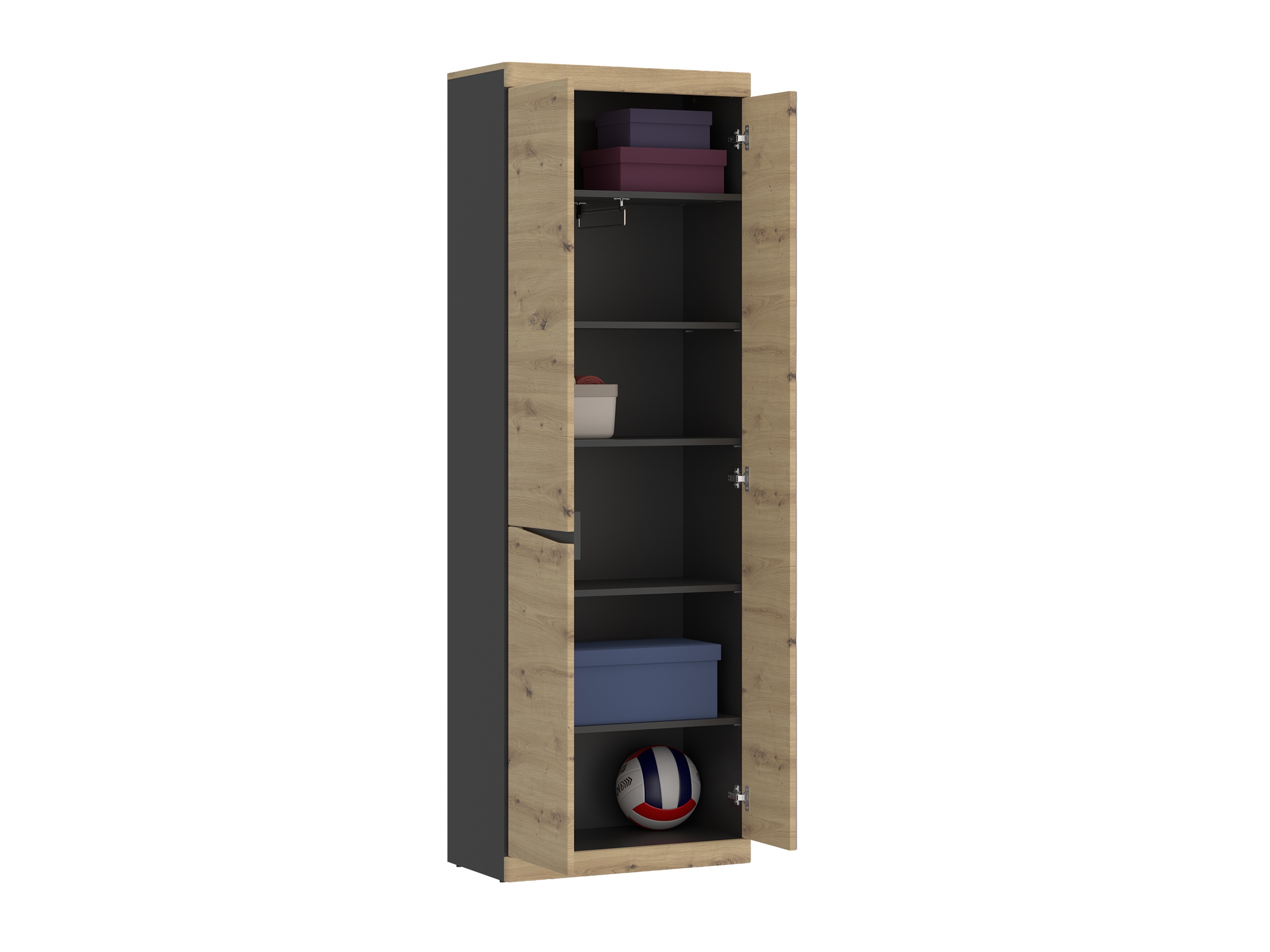 Kleiderschrank Venlori 118 (Artisan Eichenholzoptik + Anthrazit)