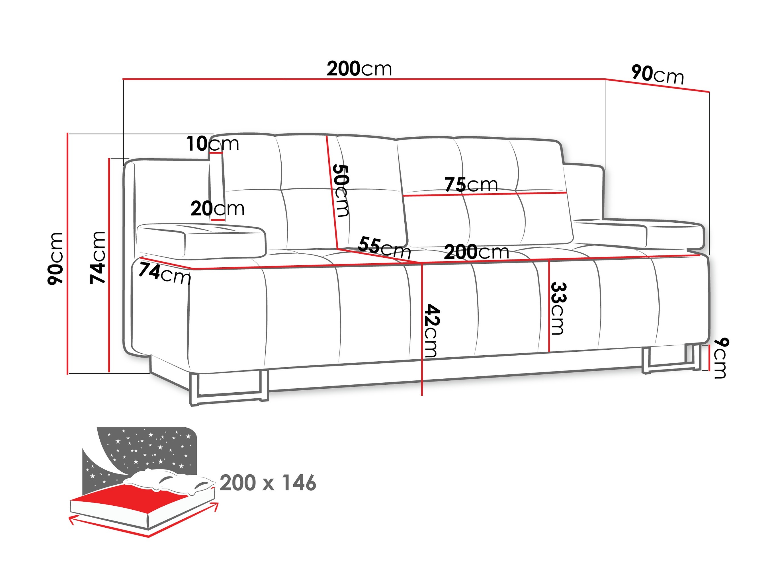 Schlafsofa Columbus 151 (Lumo 30)