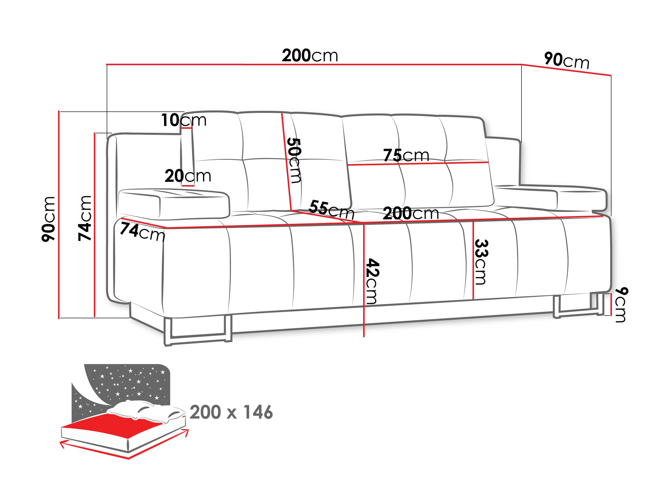Schlafsofa Columbus 151 (Lux 06)