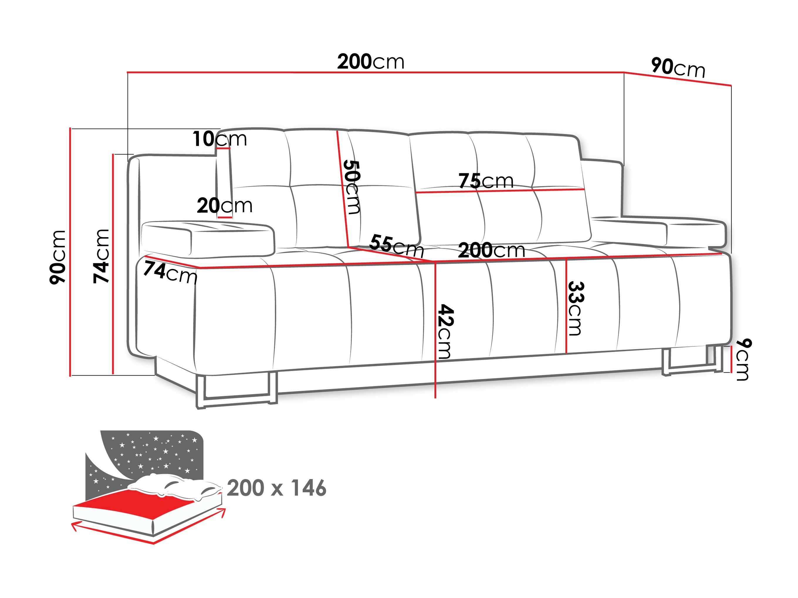 Schlafsofa Columbus 151 (Lux 11)