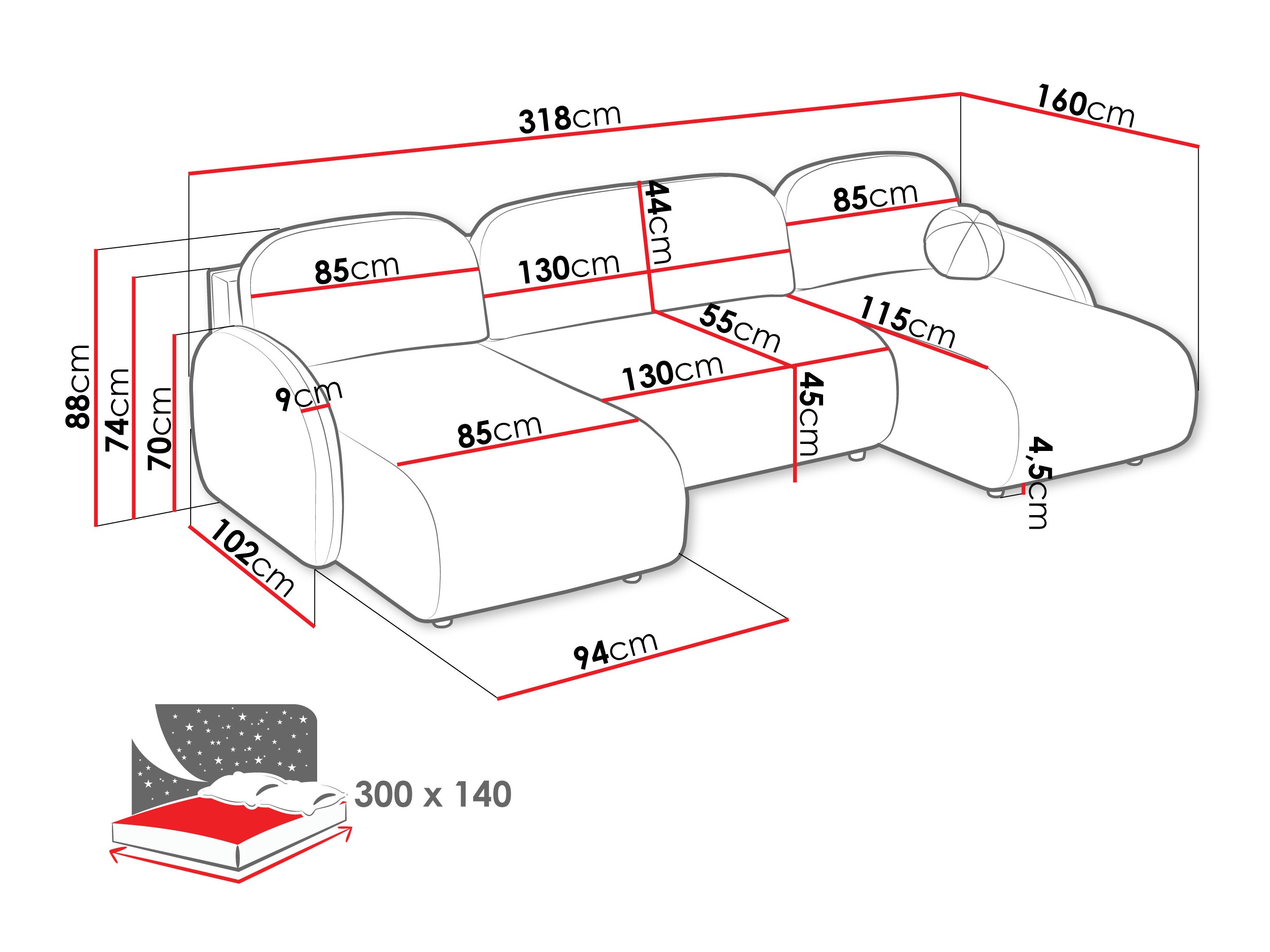 Ecksofa SD2942 mit beschädigter verpackung