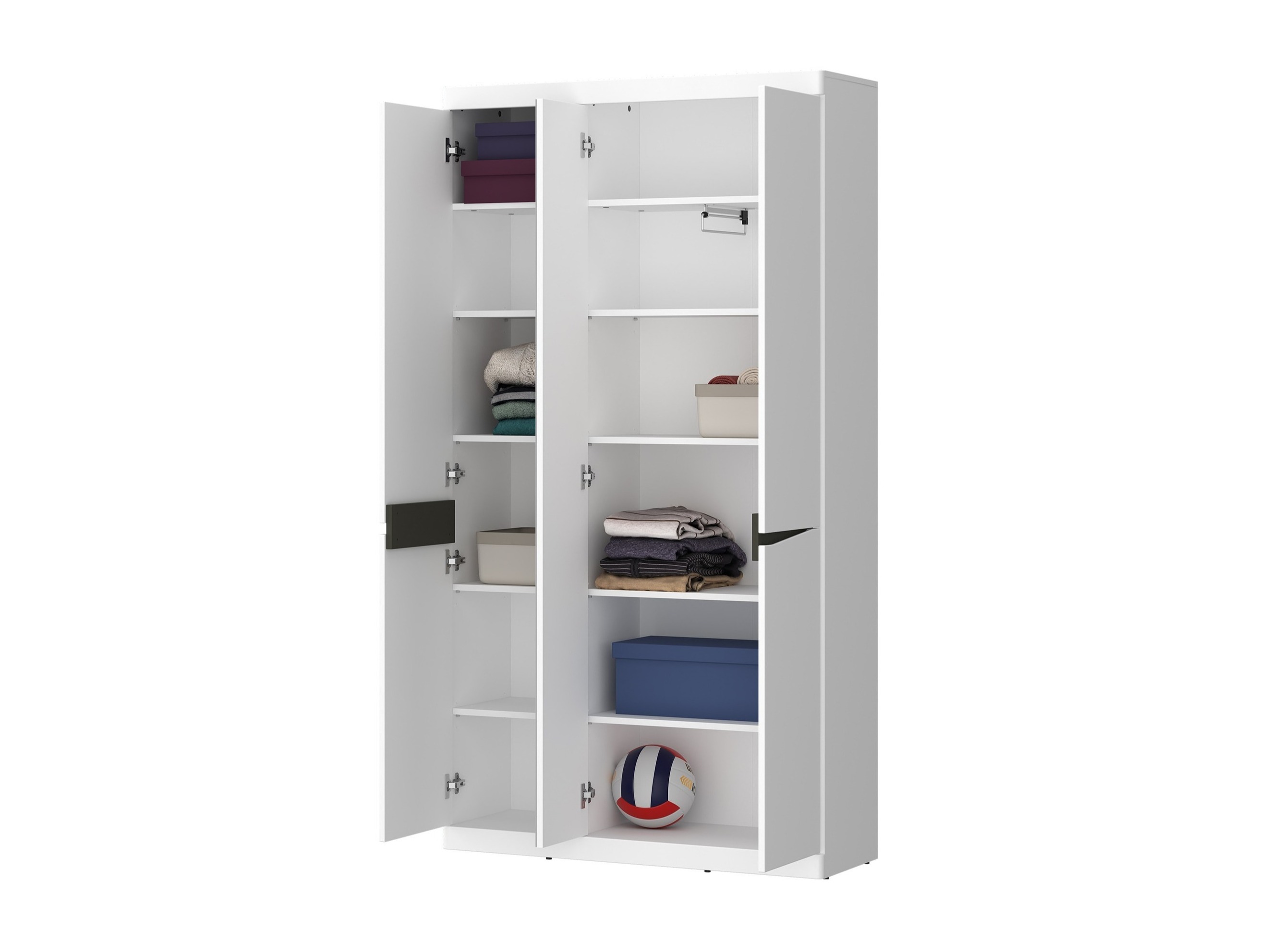 Kleiderschrank Venlori 139 (Weiss + Graphit)