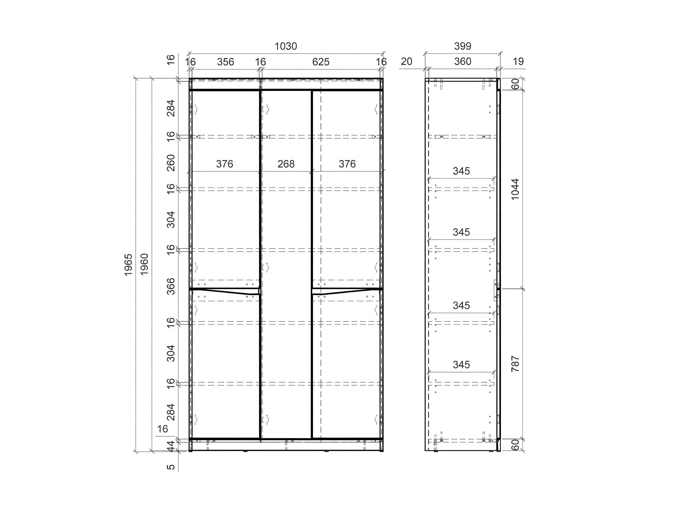 Kleiderschrank Venlori 139 (Weiss + Graphit)