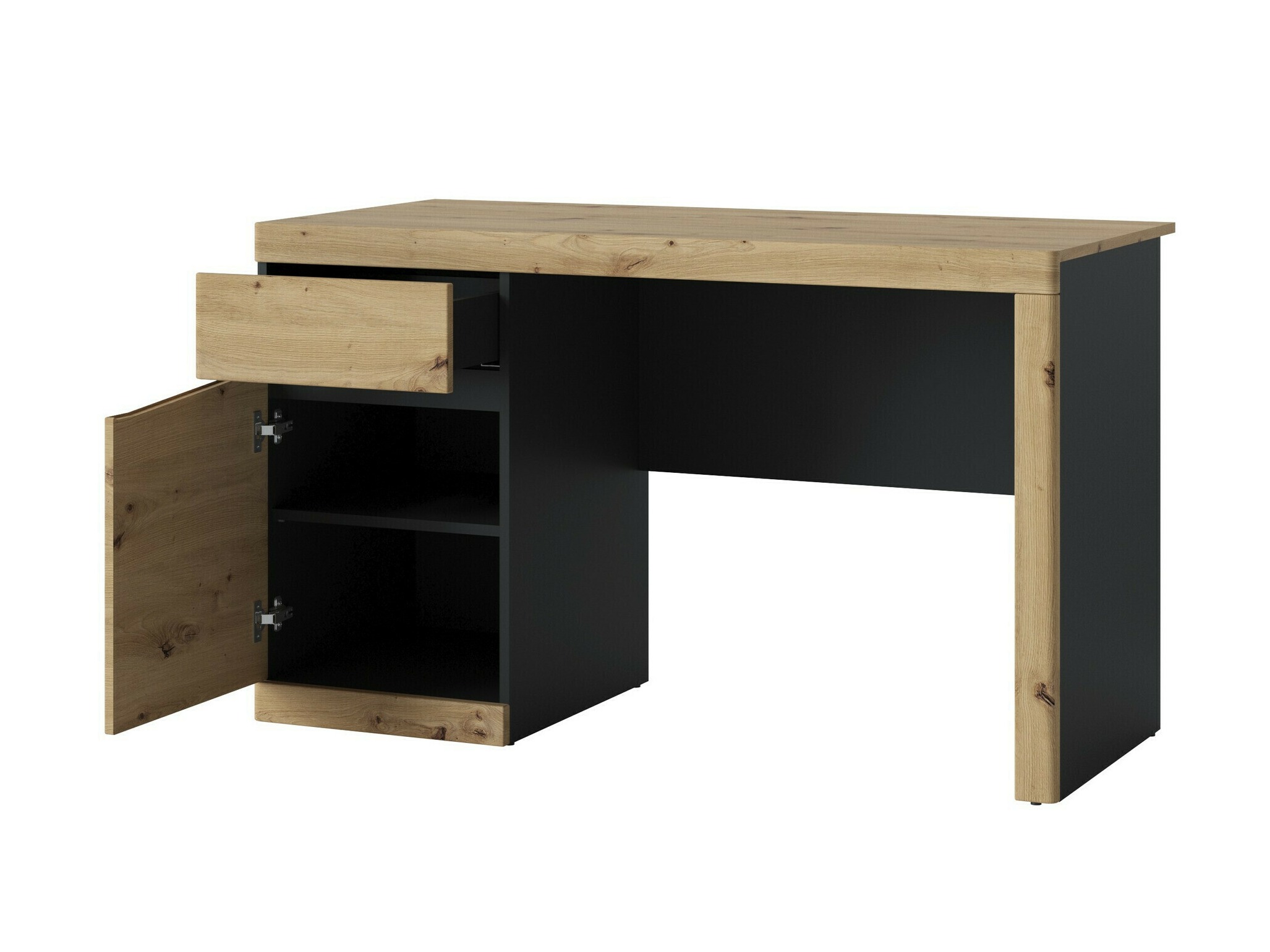 Büro-Set Venlori 130 (Anthrazit + Artisan Eichenholzoptik)
