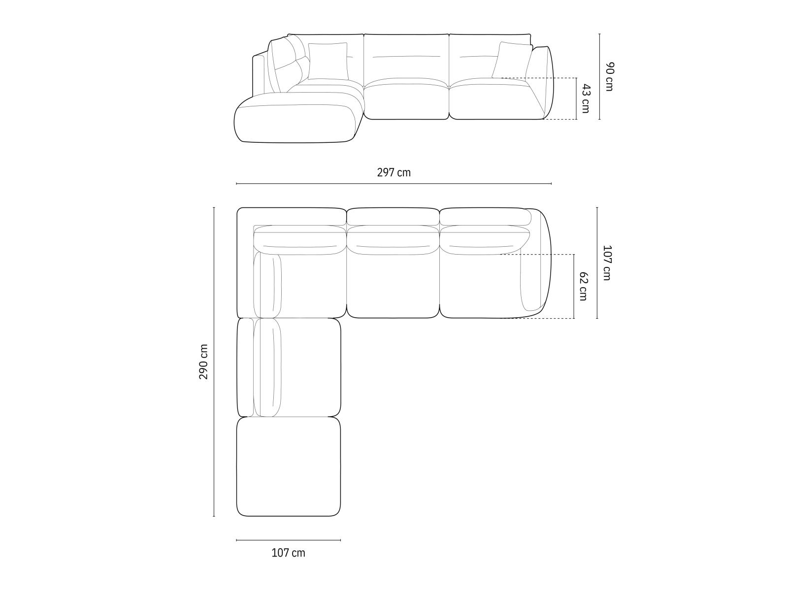 Ecksofa Felmeli 102 (Wind 02)