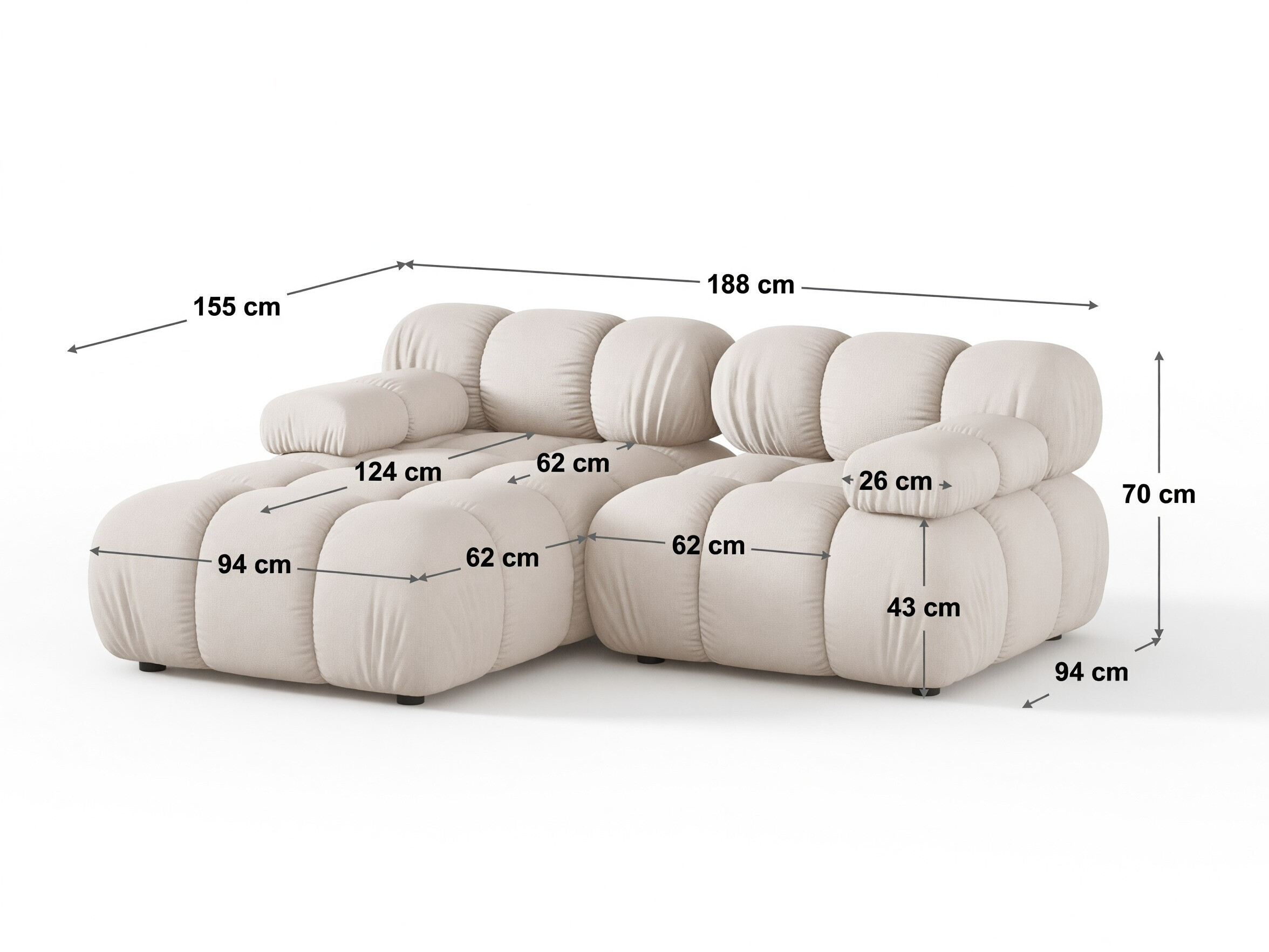 Modulares Ecksofa Caltenu 105 (Liberty 02)