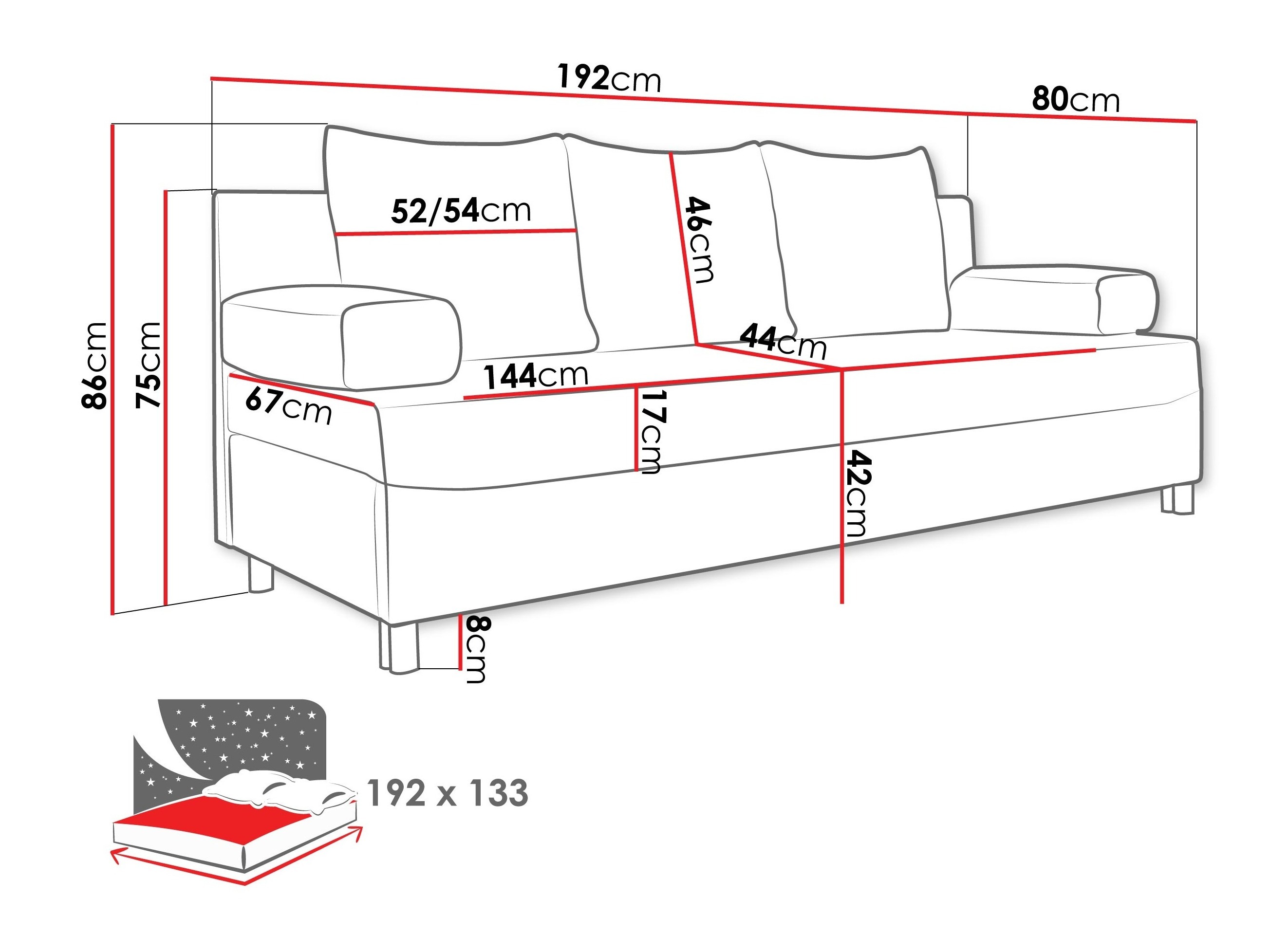 Schlafsofa Comfivo Artes (Poso 22)