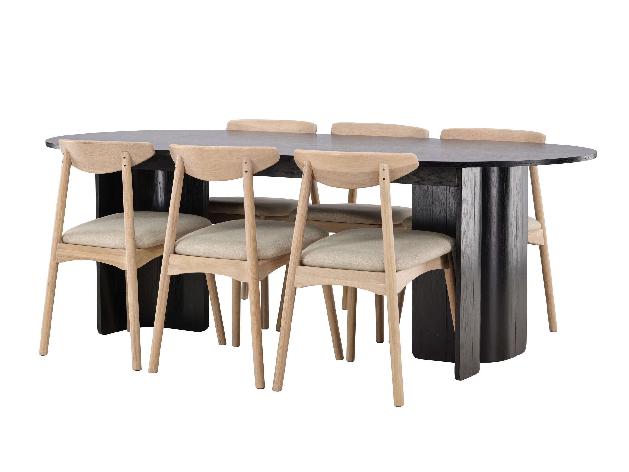 Essgruppe Dallas 5280 (Helles Holz + Beige)