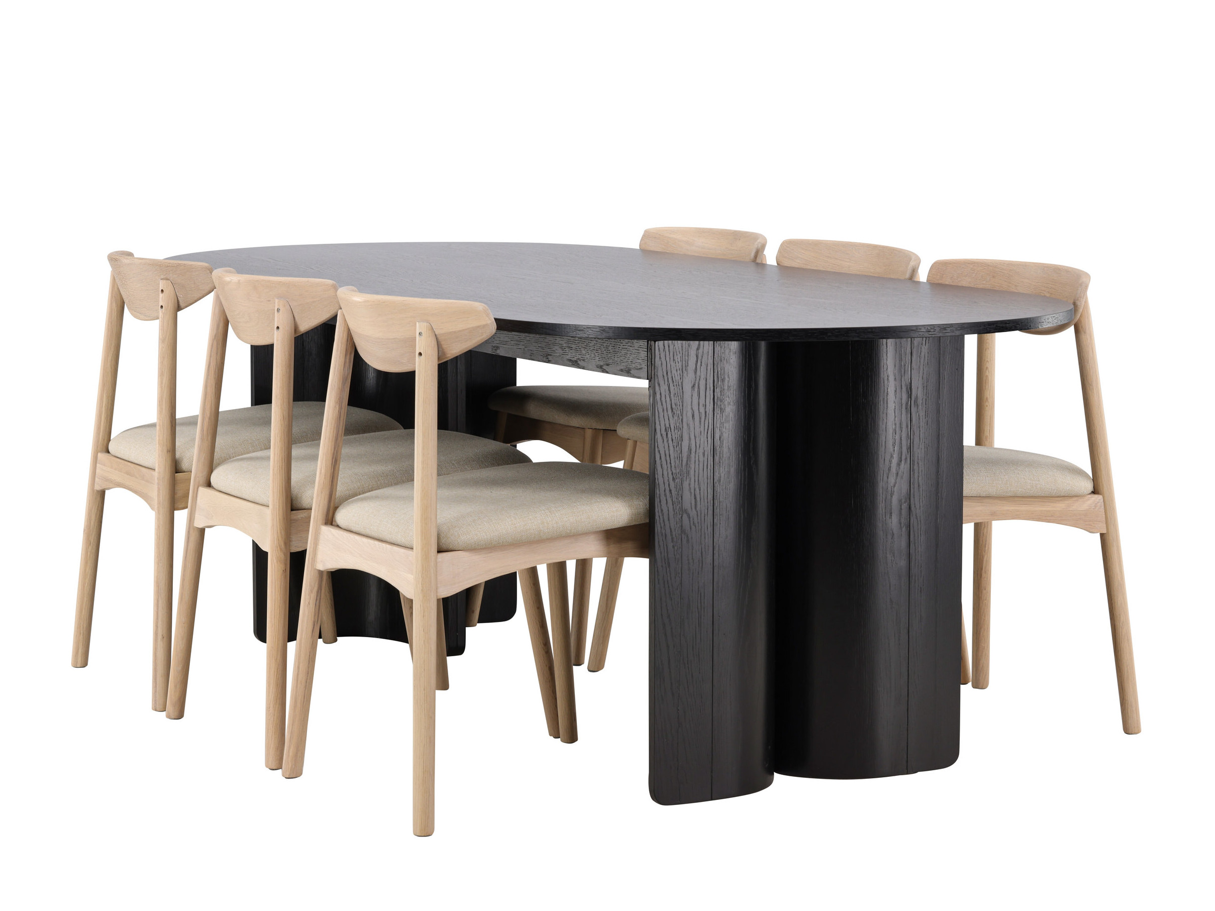 Essgruppe Dallas 5280 (Helles Holz + Beige)