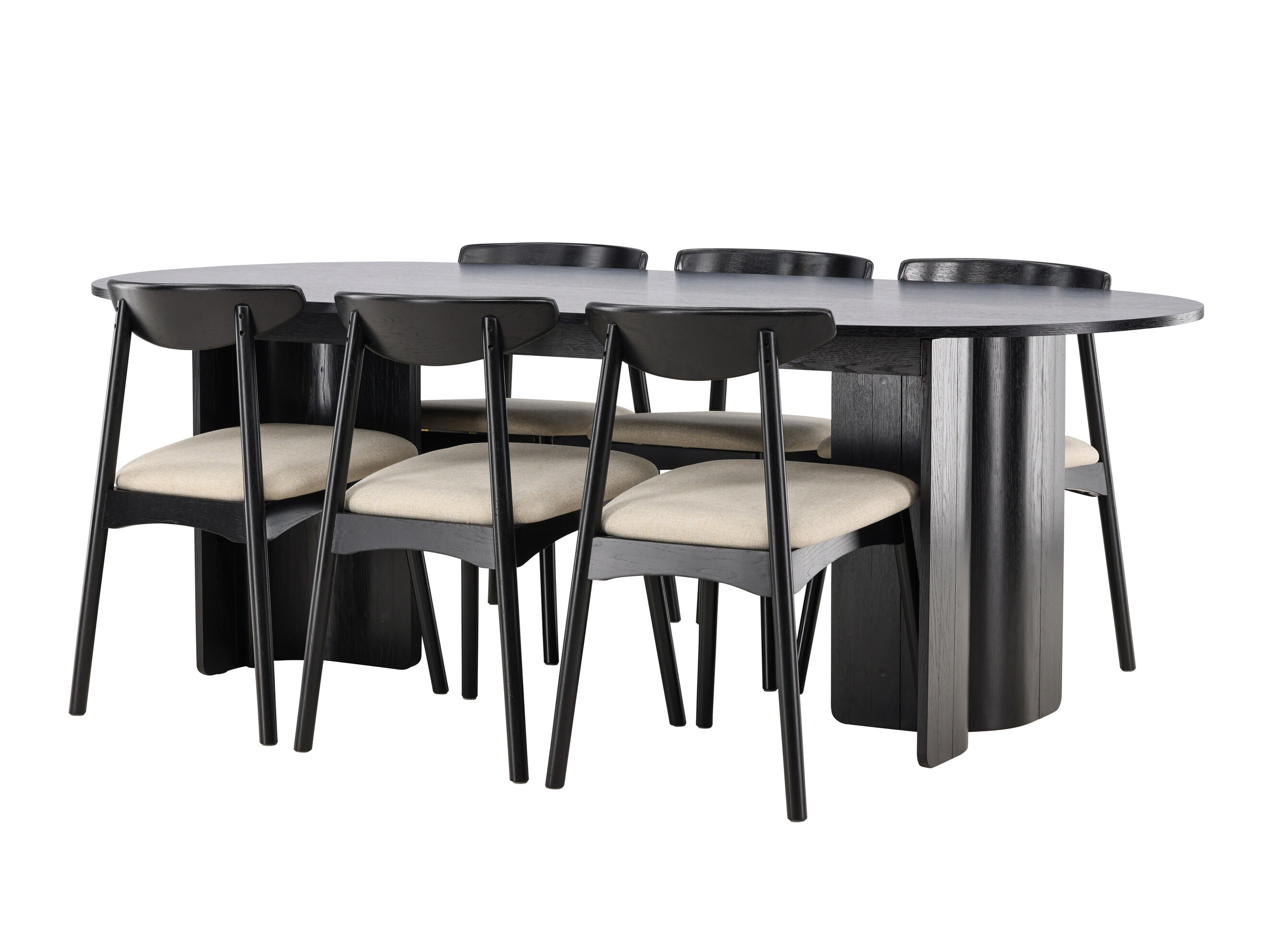 Essgruppe Dallas 5280 (Schwarz + Beige)