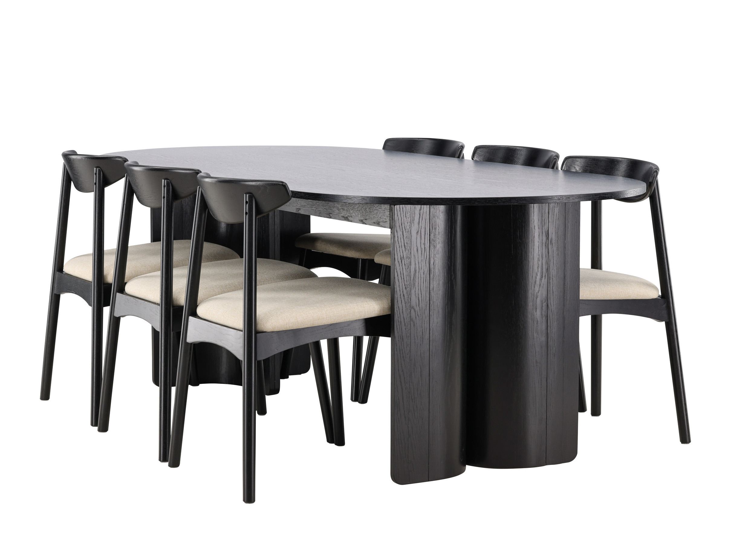 Essgruppe Dallas 5280 (Schwarz + Beige)