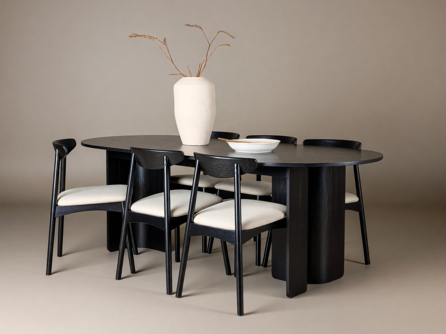 Essgruppe Dallas 5280 (Schwarz + Beige)