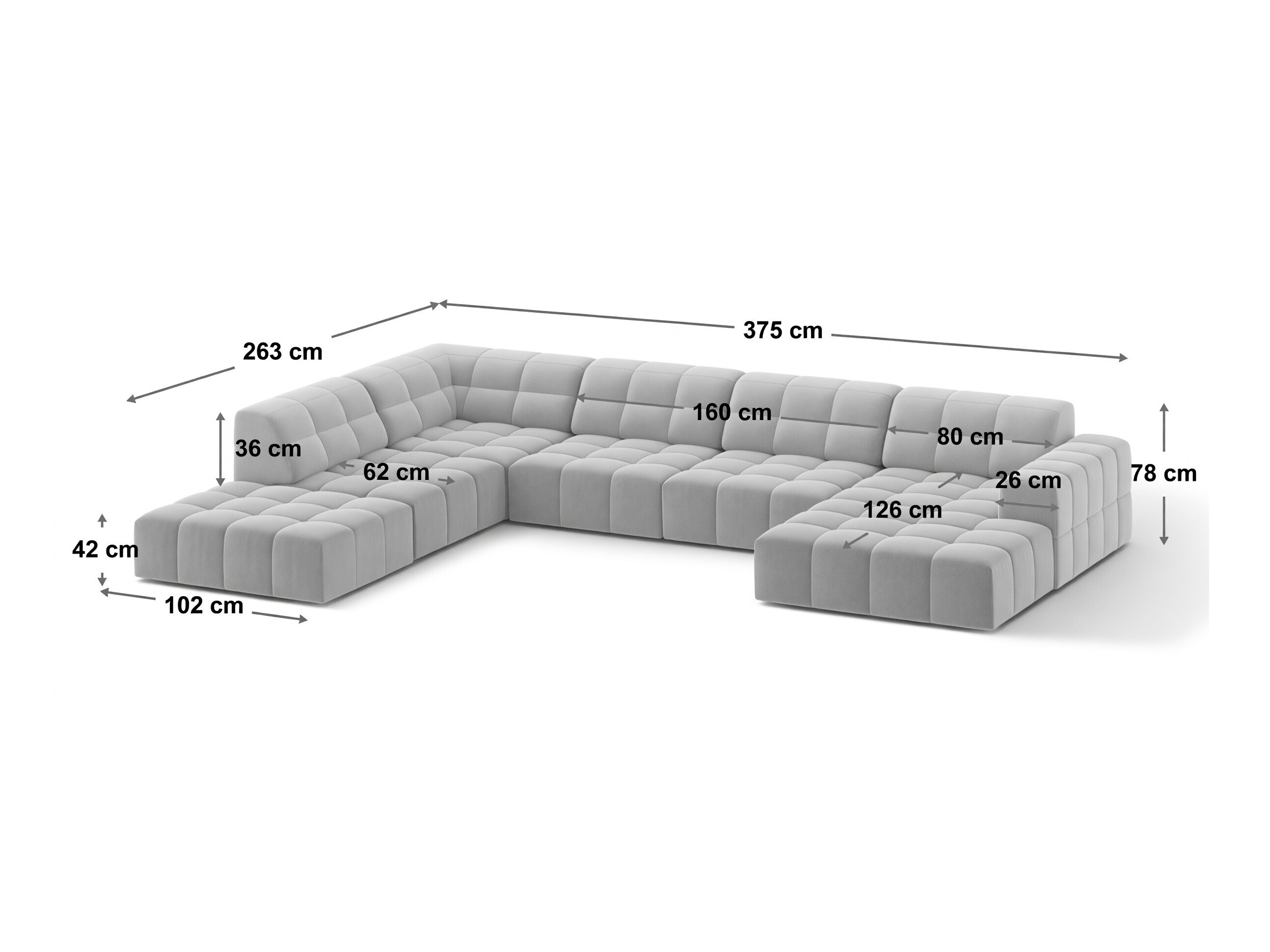 Modulares Ecksofa Somelo 101 (Bluvel 4215)