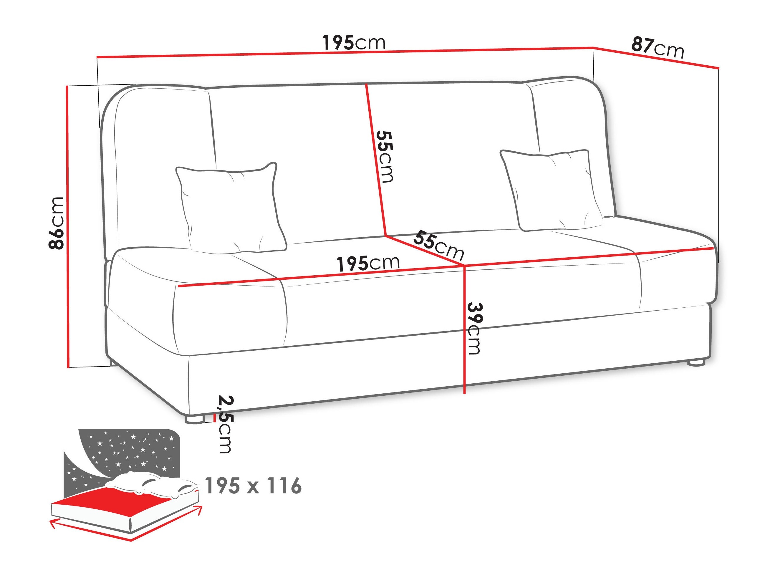 Schlafsofa Comfivo Cera III (Poso 100)