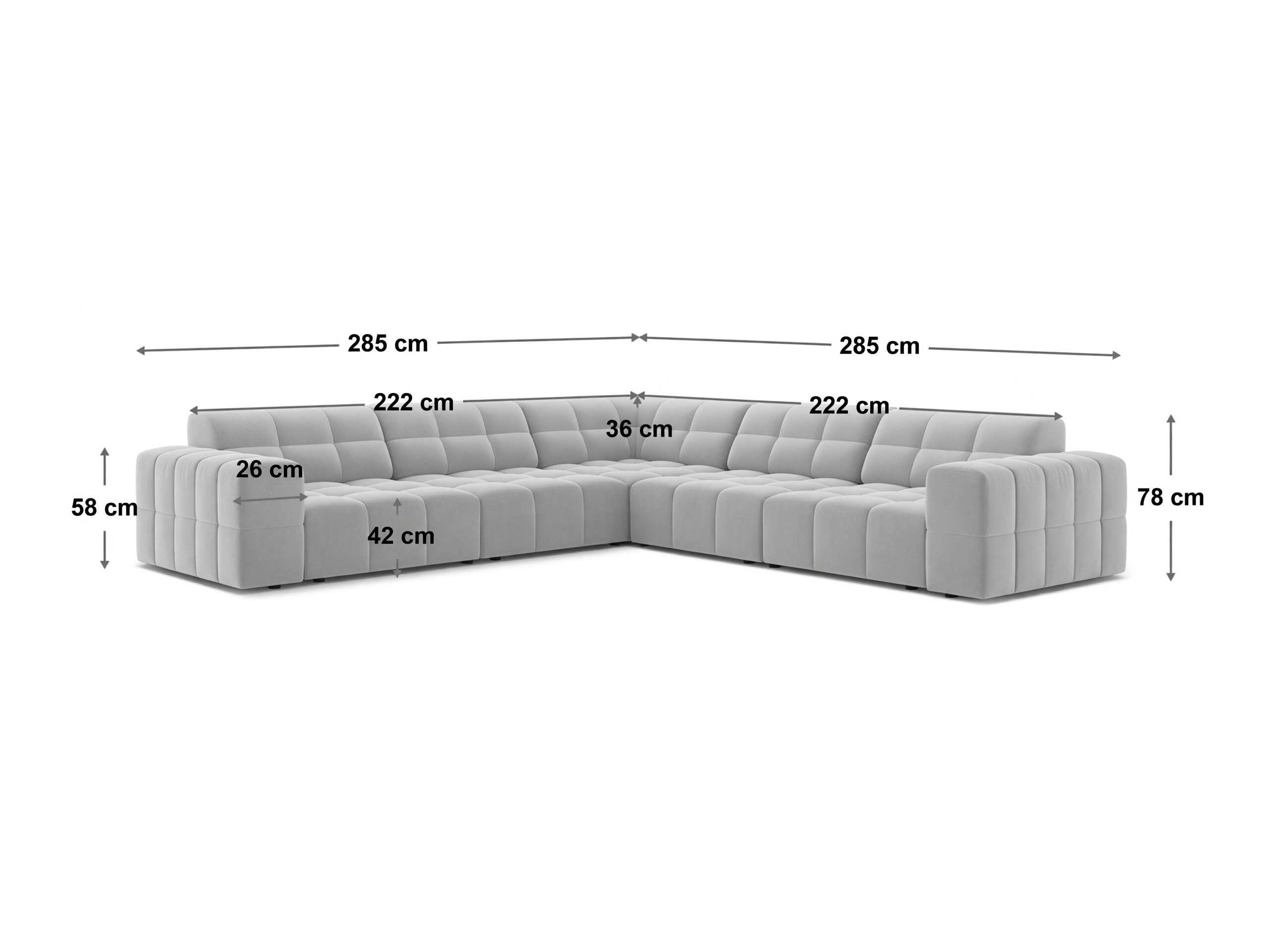 Modulares Ecksofa Somelo 104 (Bluvel 03)
