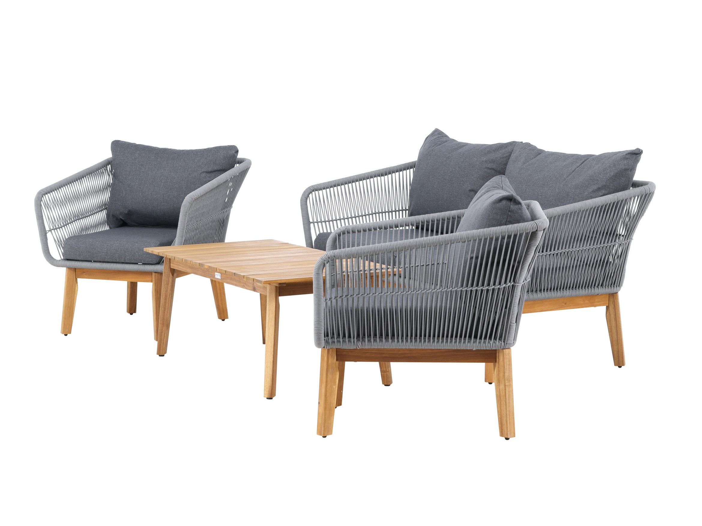 Gartenmöbel-Set Dallas 661 (Grau + Akazie)