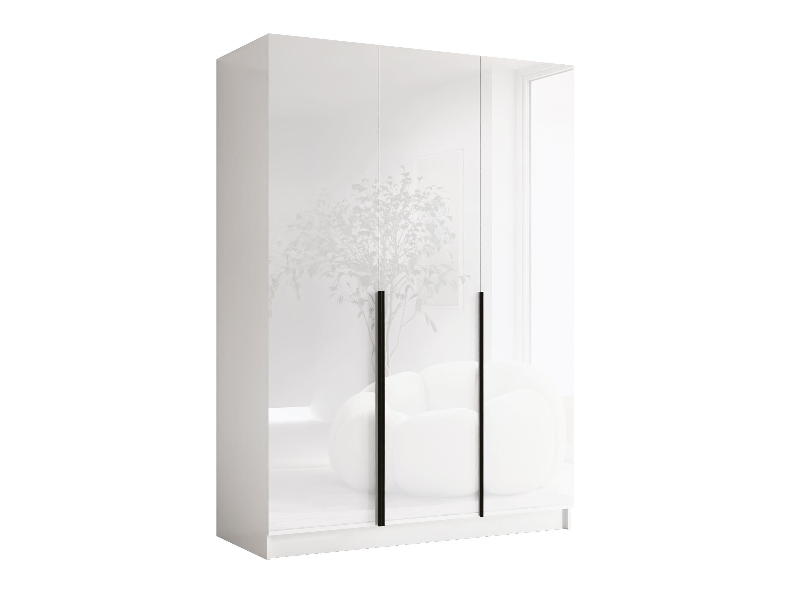 Kleiderschrank Closico Decoron I (Weiss + Weiss glänzend)