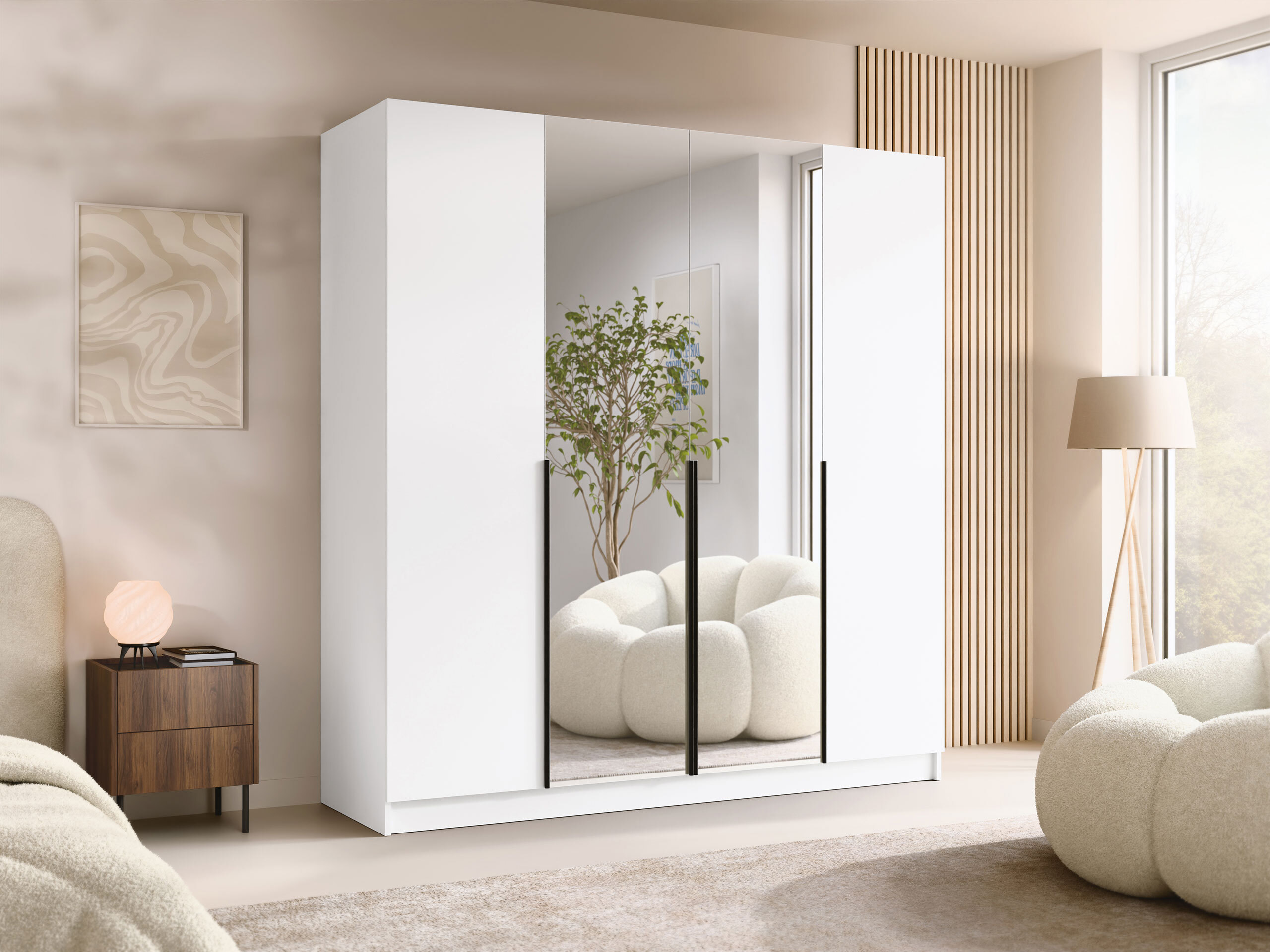 Kleiderschrank Closico Navor II (Weiss)