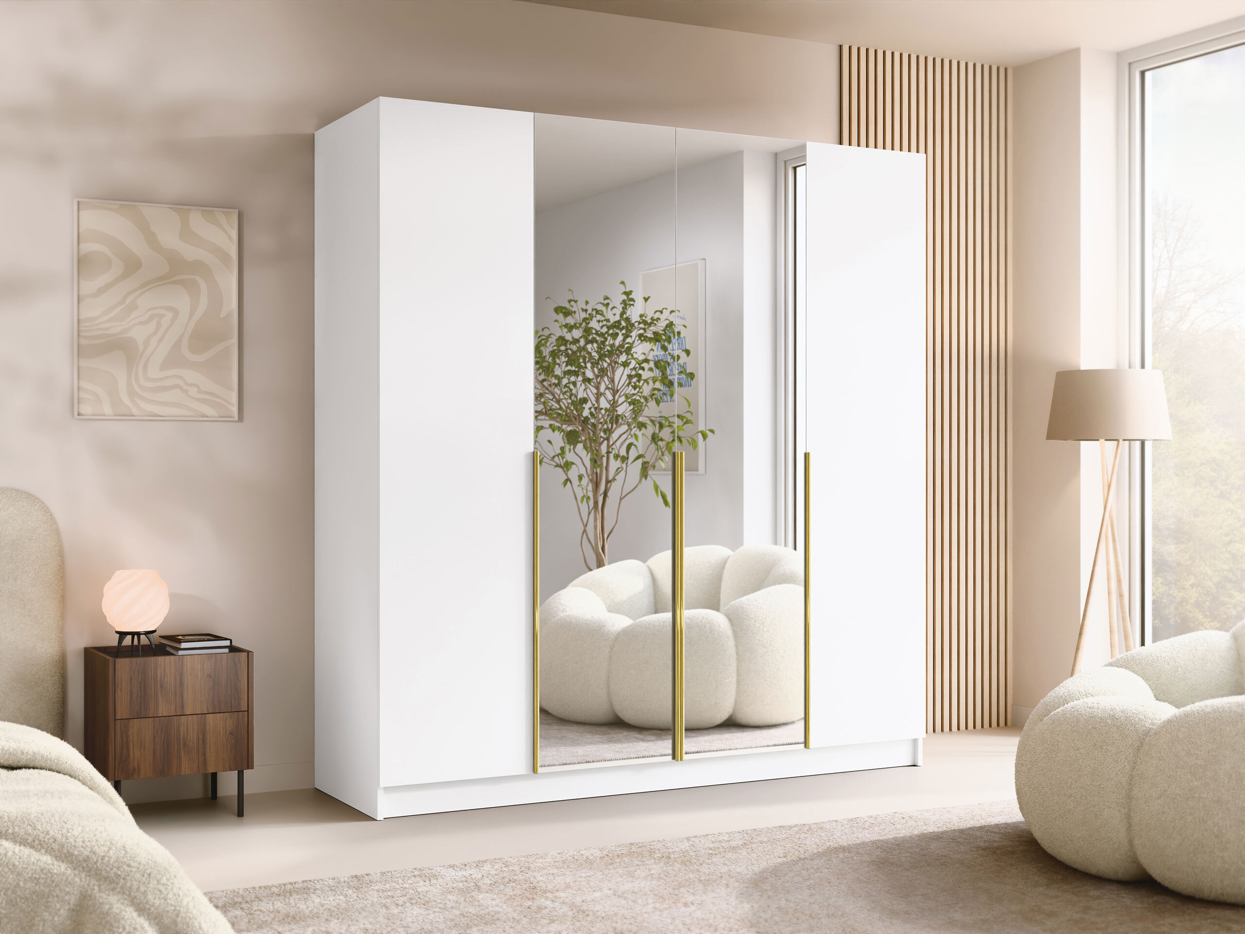 Kleiderschrank Closico Navor II (Weiss)