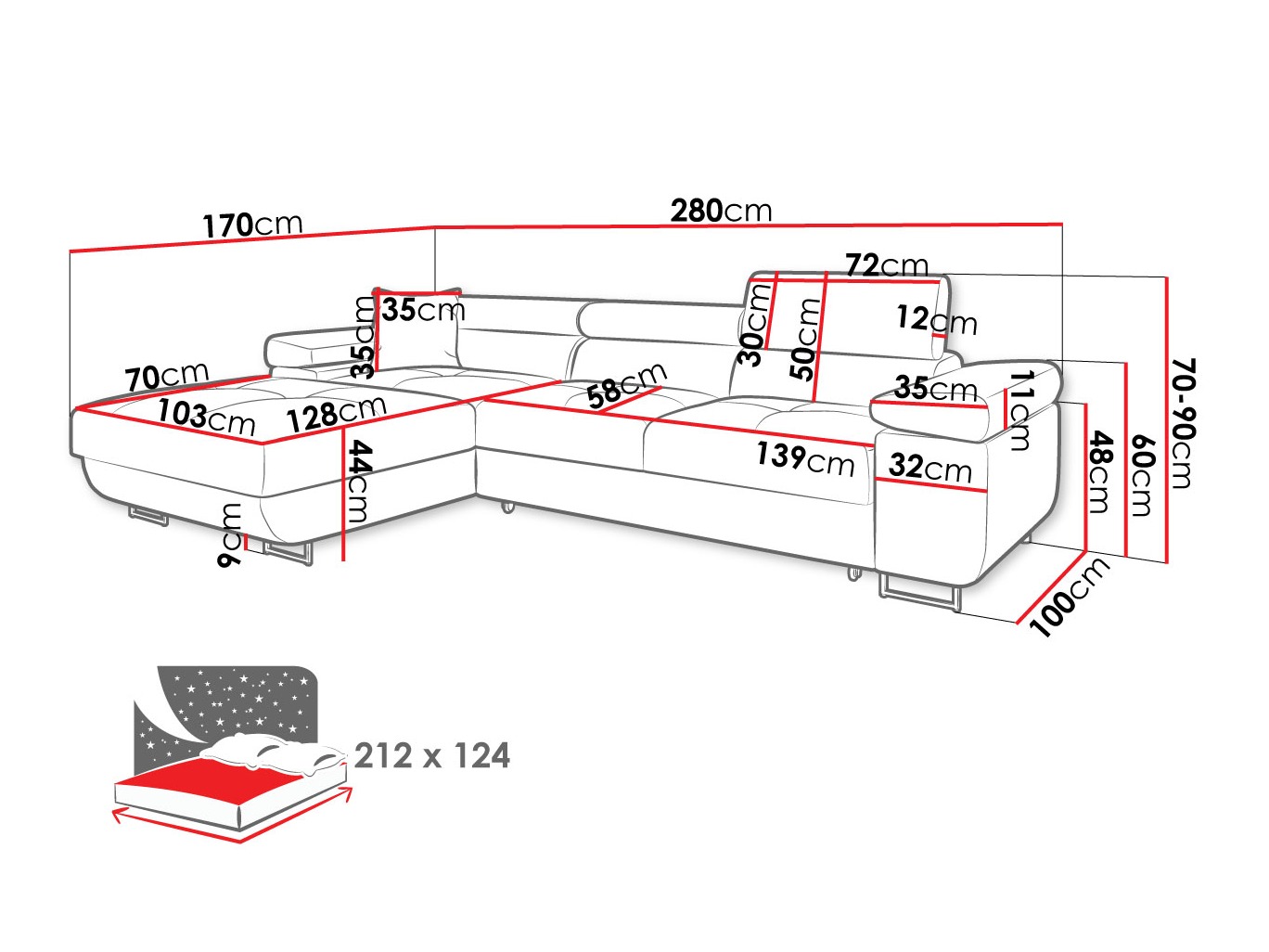 Ecksofa Comfivo Vinetum II (Poso 03)