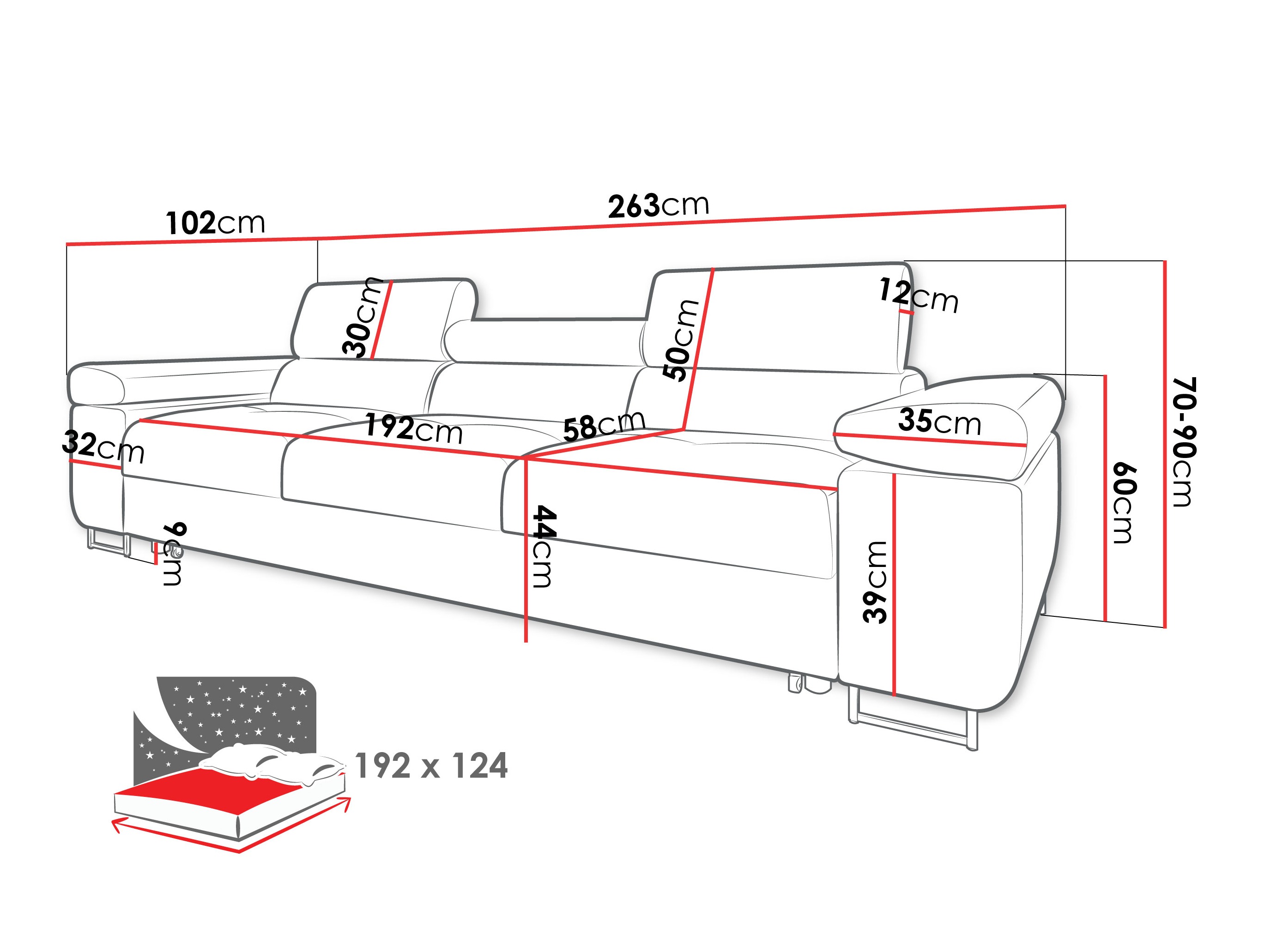 Schlafsofa Comfivo Vinetum (Poso 03)