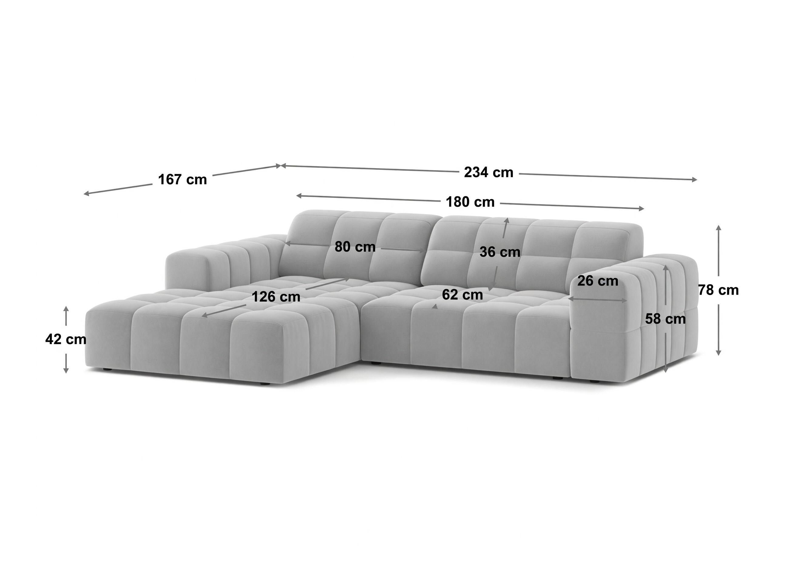 Modulares Ecksofa Somelo 108 (Bluvel 03)