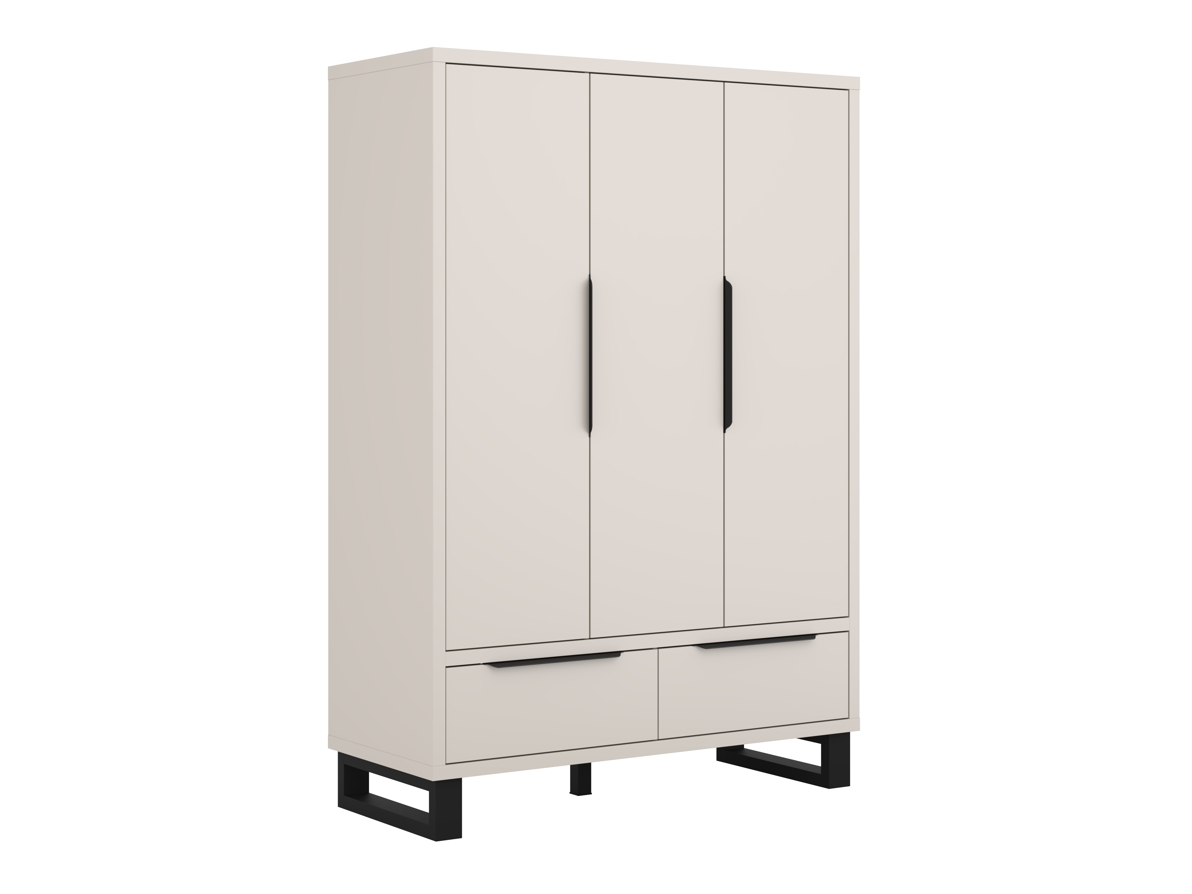 Kleiderschrank Avicavu 121 (Kaschmir + Schwarz)