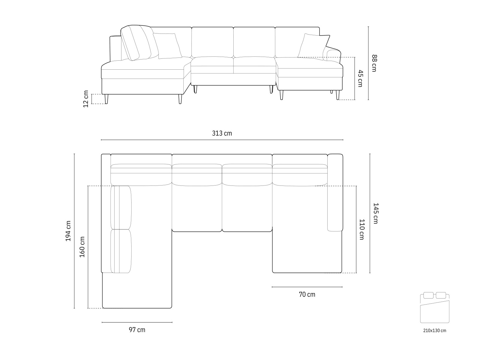 Ecksofa Lomveso 101 (Riviera 100)