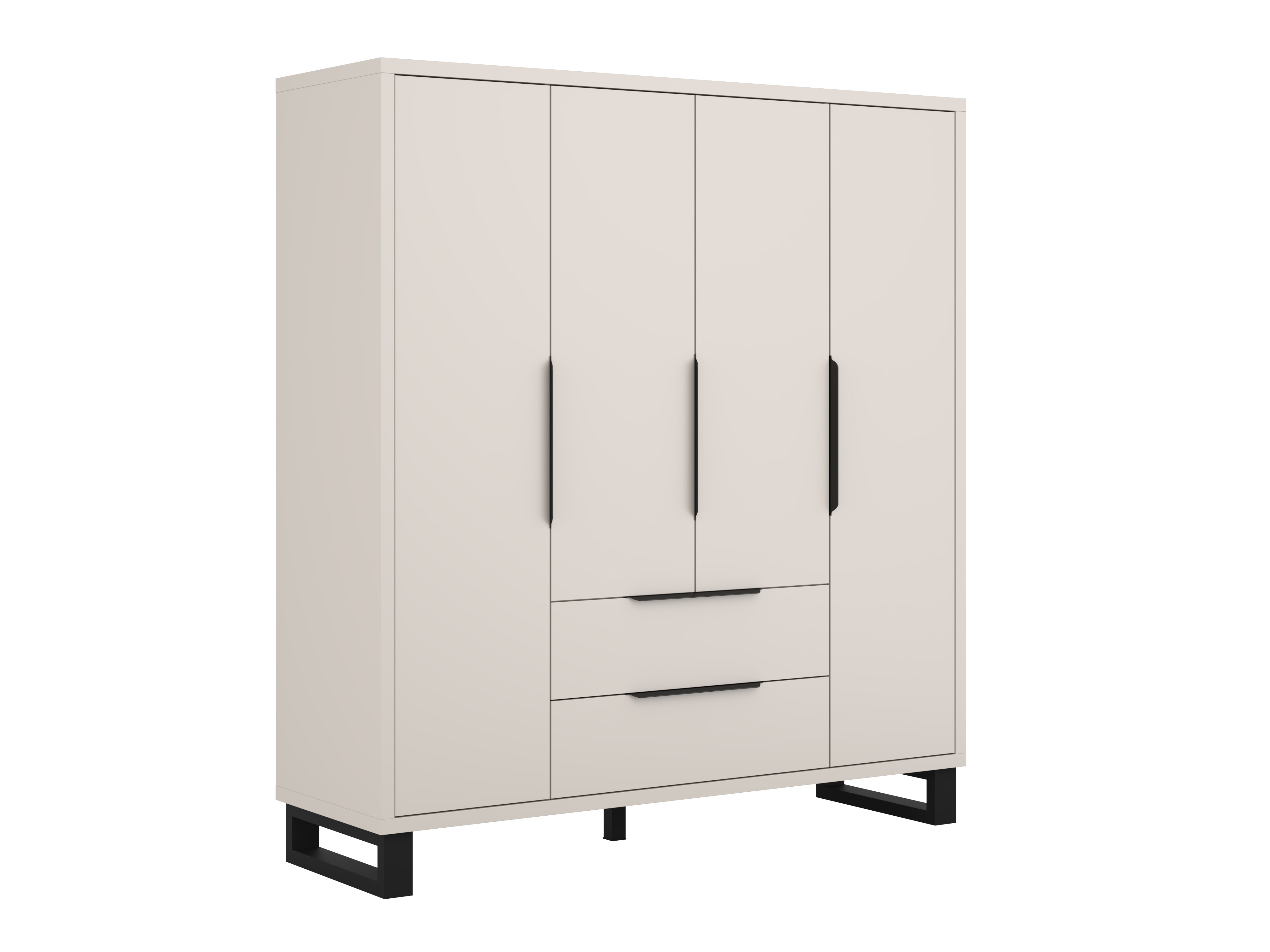 Kleiderschrank Avicavu 122 (Kaschmir + Schwarz)