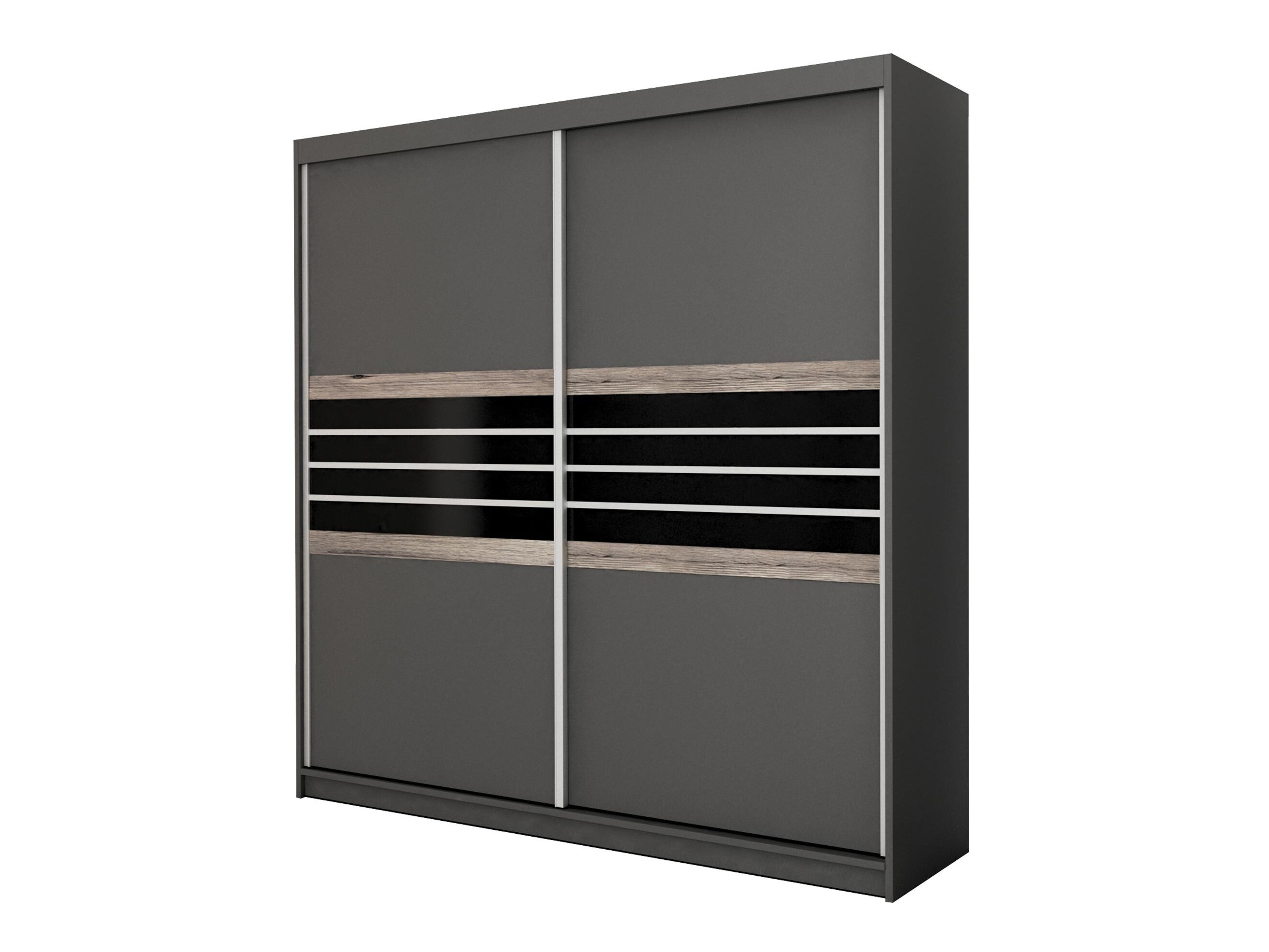 Kleiderschrank Honolulu 115 (Lava + Schwarz)