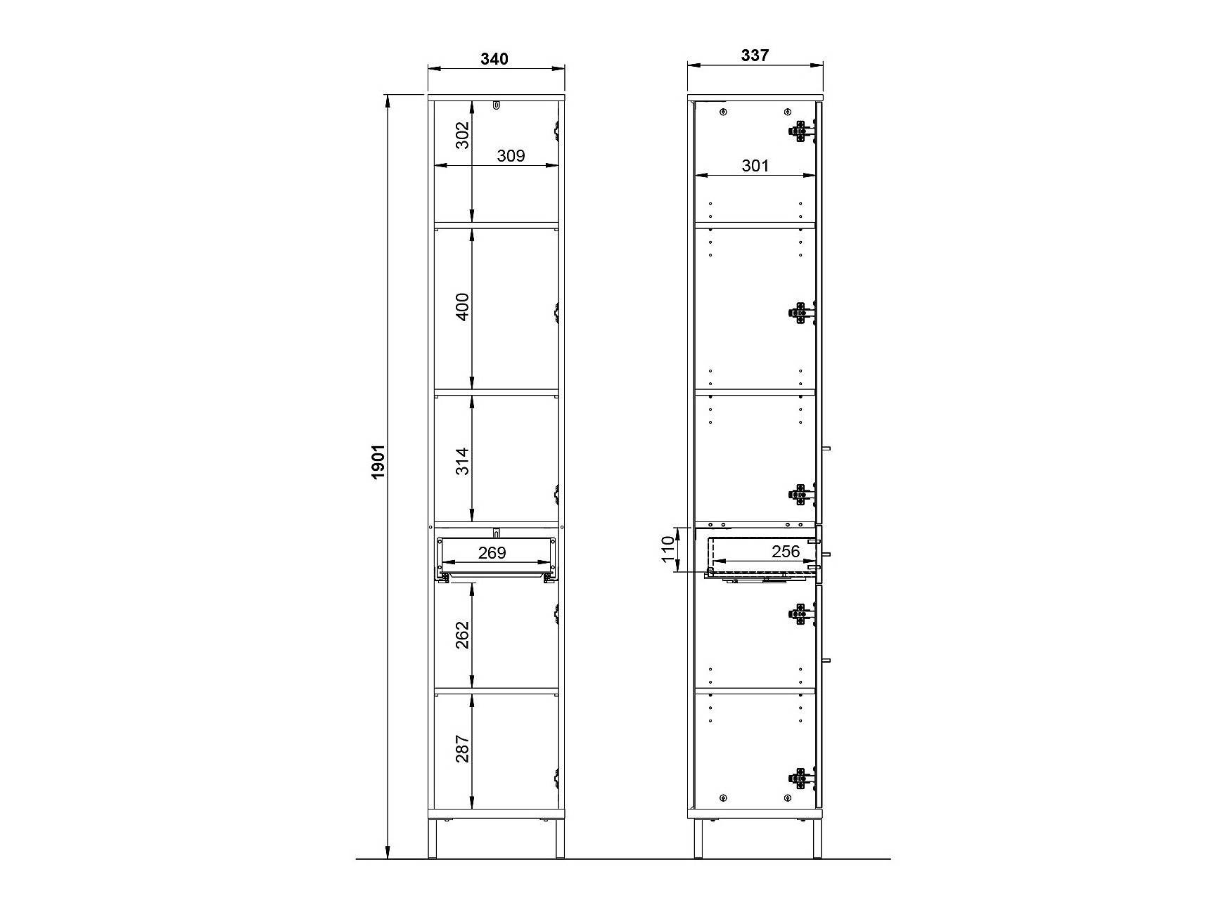 Stehender Badezimmerschrank Evaenou 102