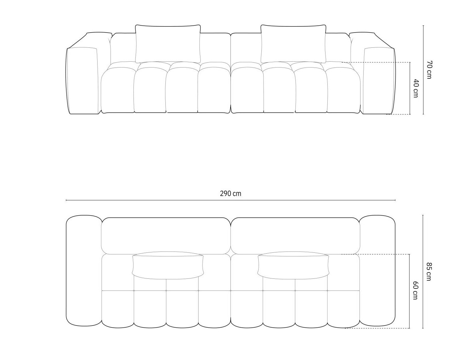 Sofa Odeveno 100 (Casino Sand)