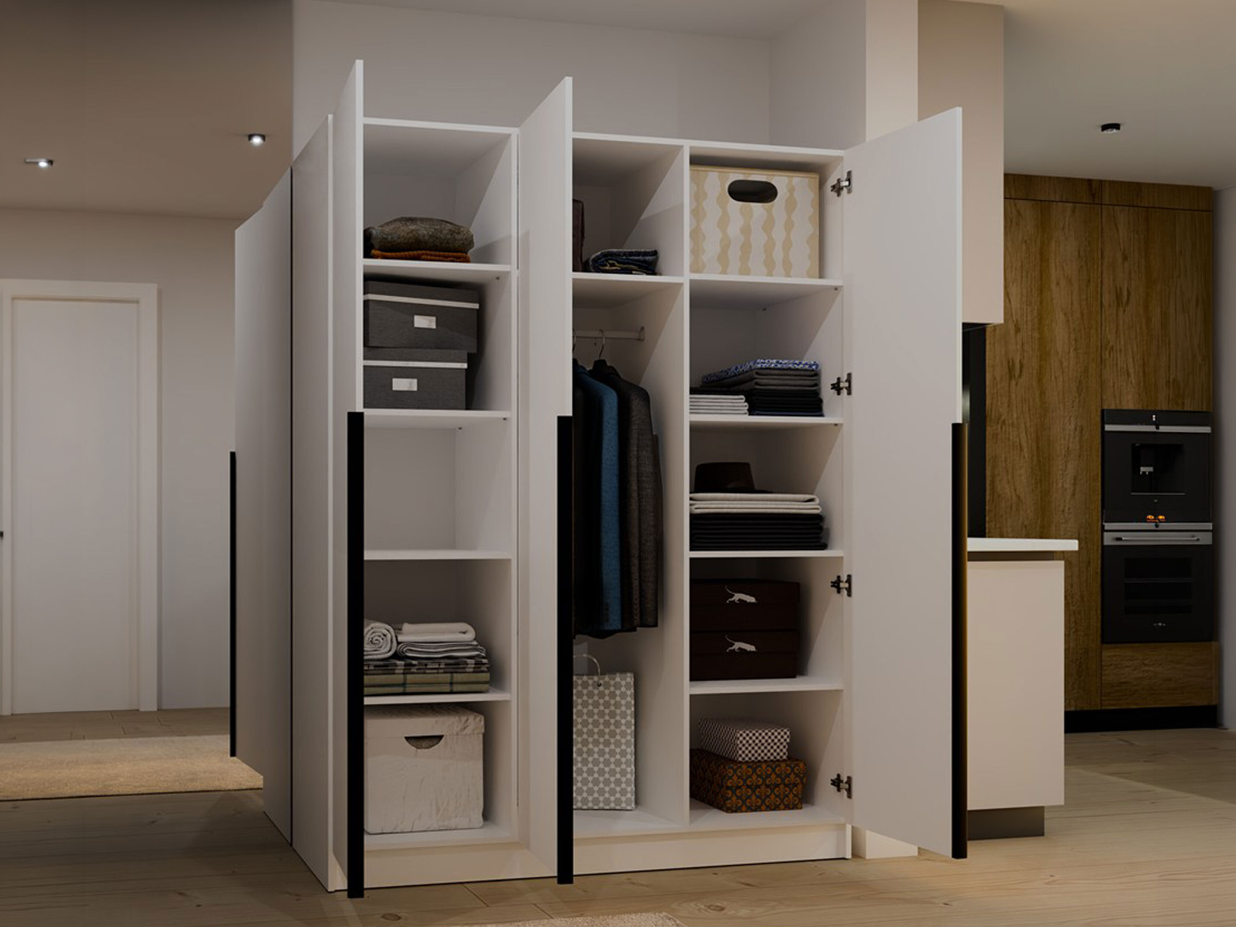 Kleiderschrank Mandeville 369 (Weiss + Schwarz)